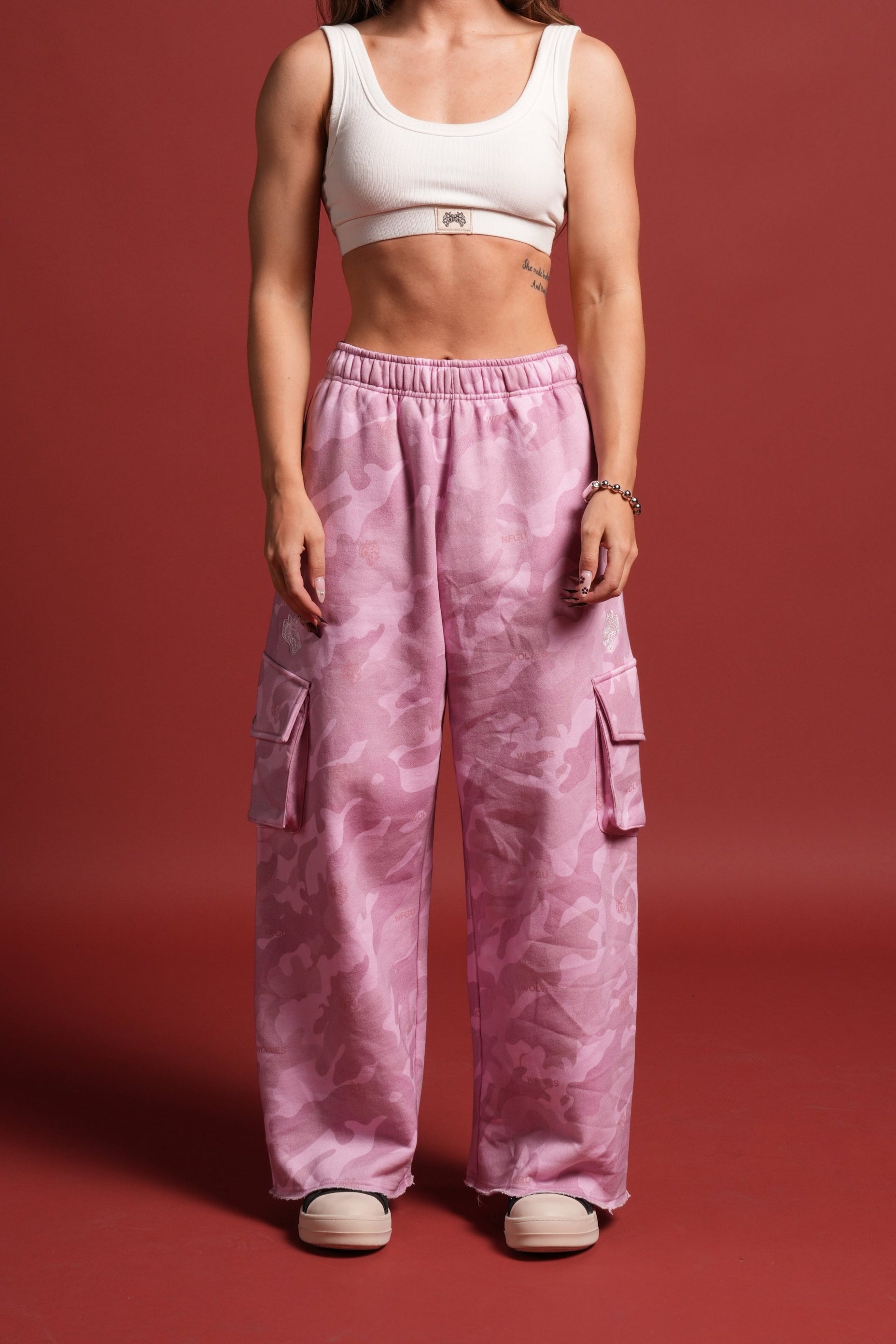 Y2Kulture Durst Cargo Sweats in DSVD Bubblegum Camo