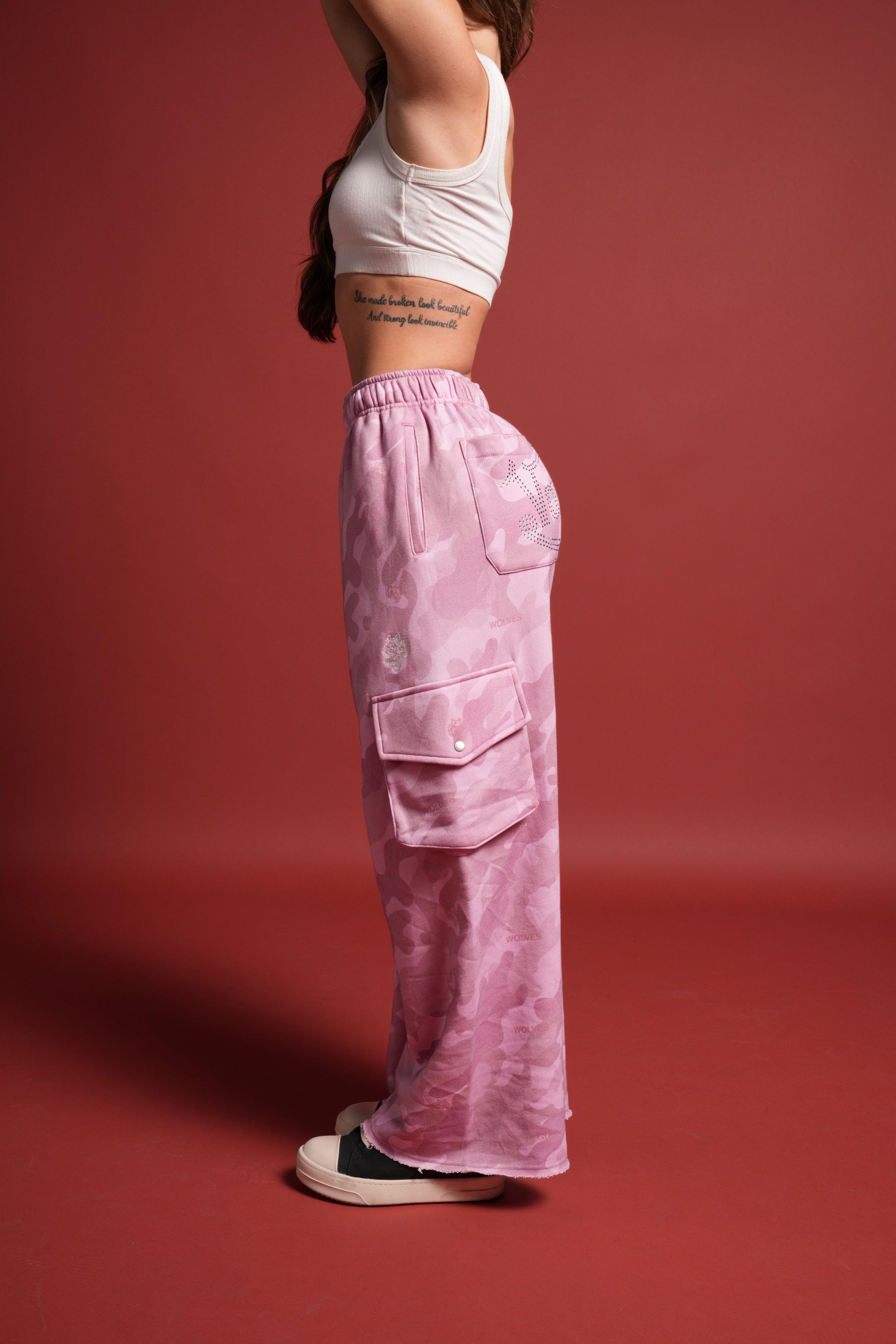 Y2Kulture Durst Cargo Sweats in DSVD Bubblegum Camo