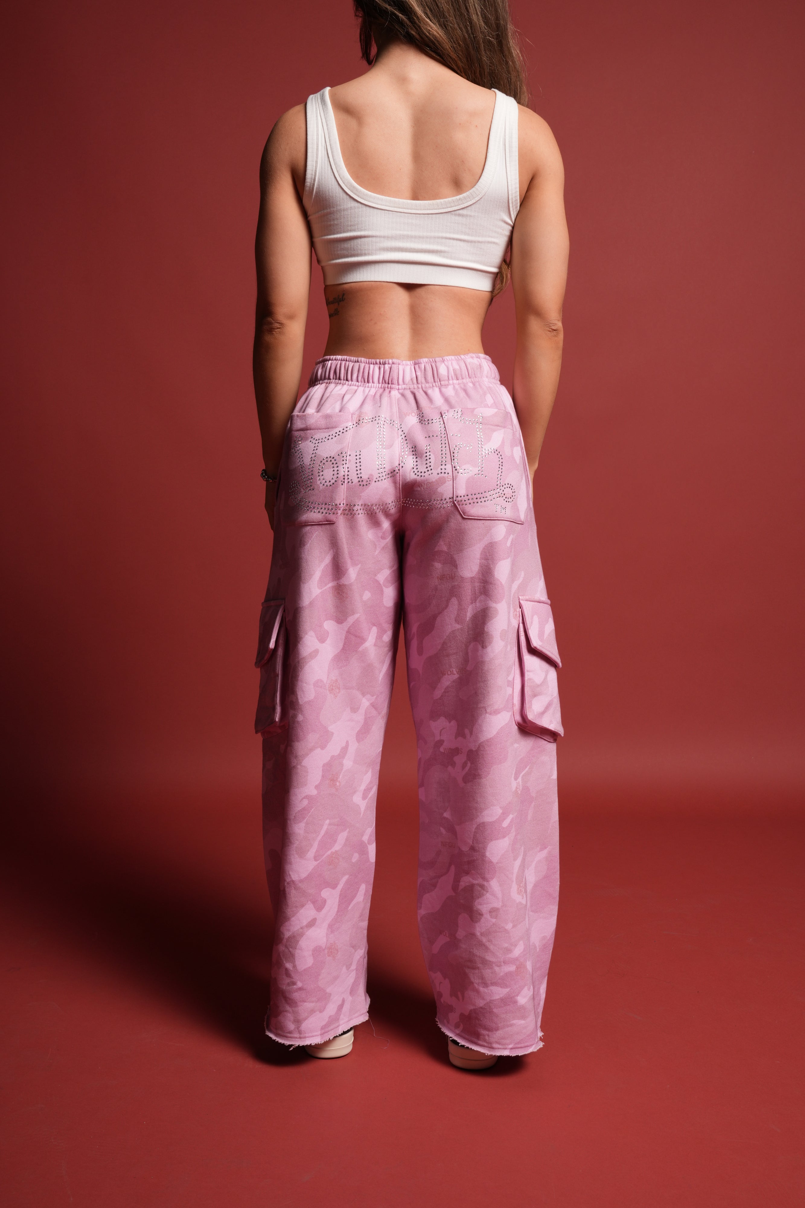 Y2Kulture Durst Cargo Sweats in DSVD Bubblegum Camo