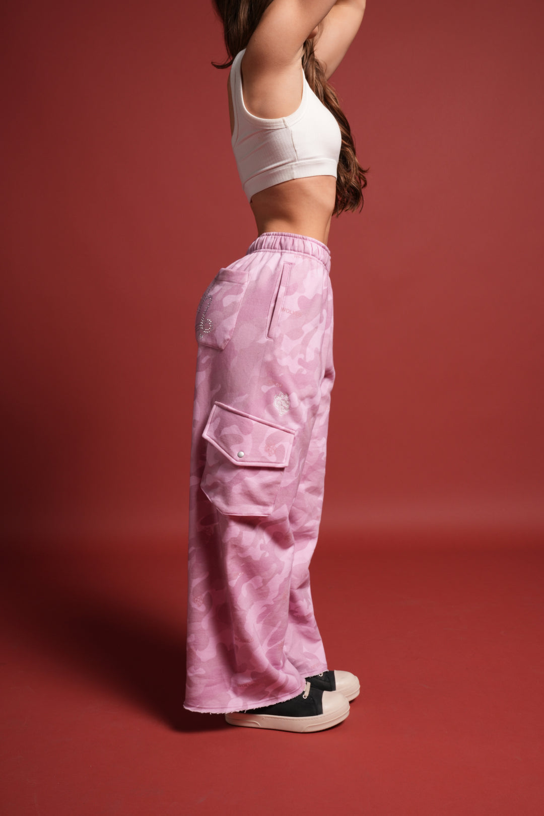 Y2Kulture Durst Cargo Sweats in DSVD Bubblegum Camo