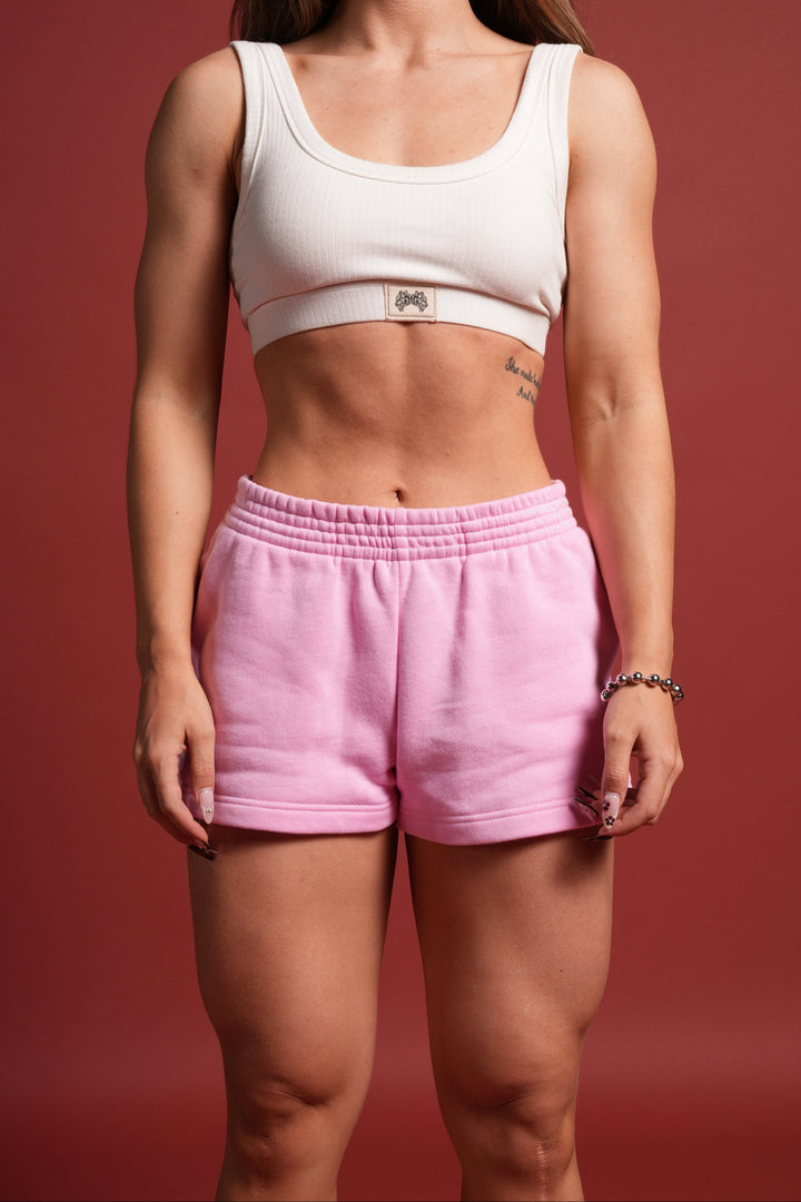 Y2Kulture Ellie Sweat Shorts in Bubblegum
