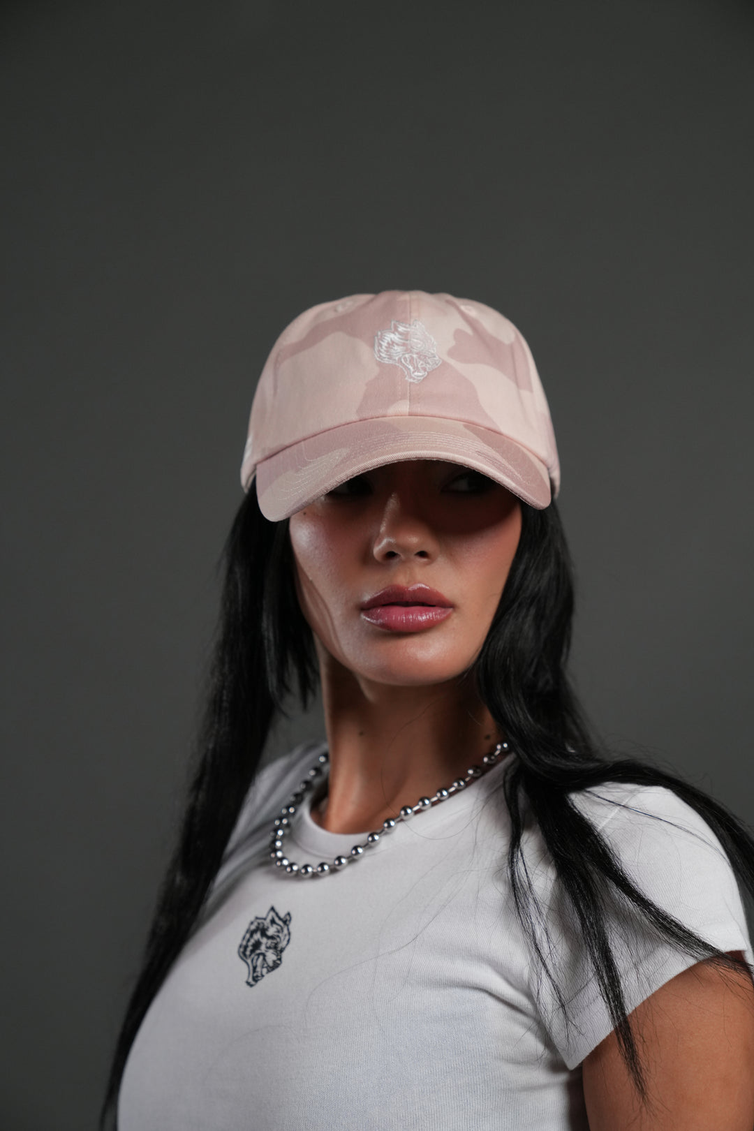 Wolf Head Forever Dad Hat V2 in Blush Vintage Woodland Camo