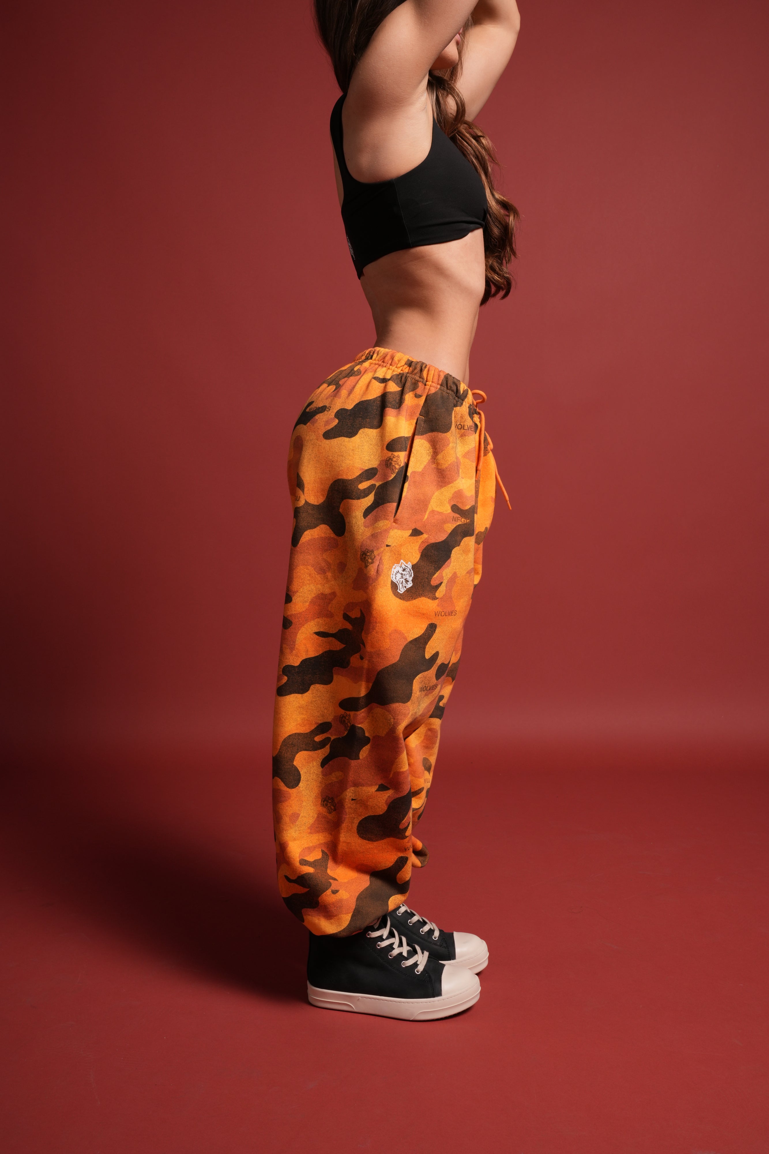 Dual Wolf Unisex Lounger Sweat Pants in DSVD Orange Camo – DarcSport