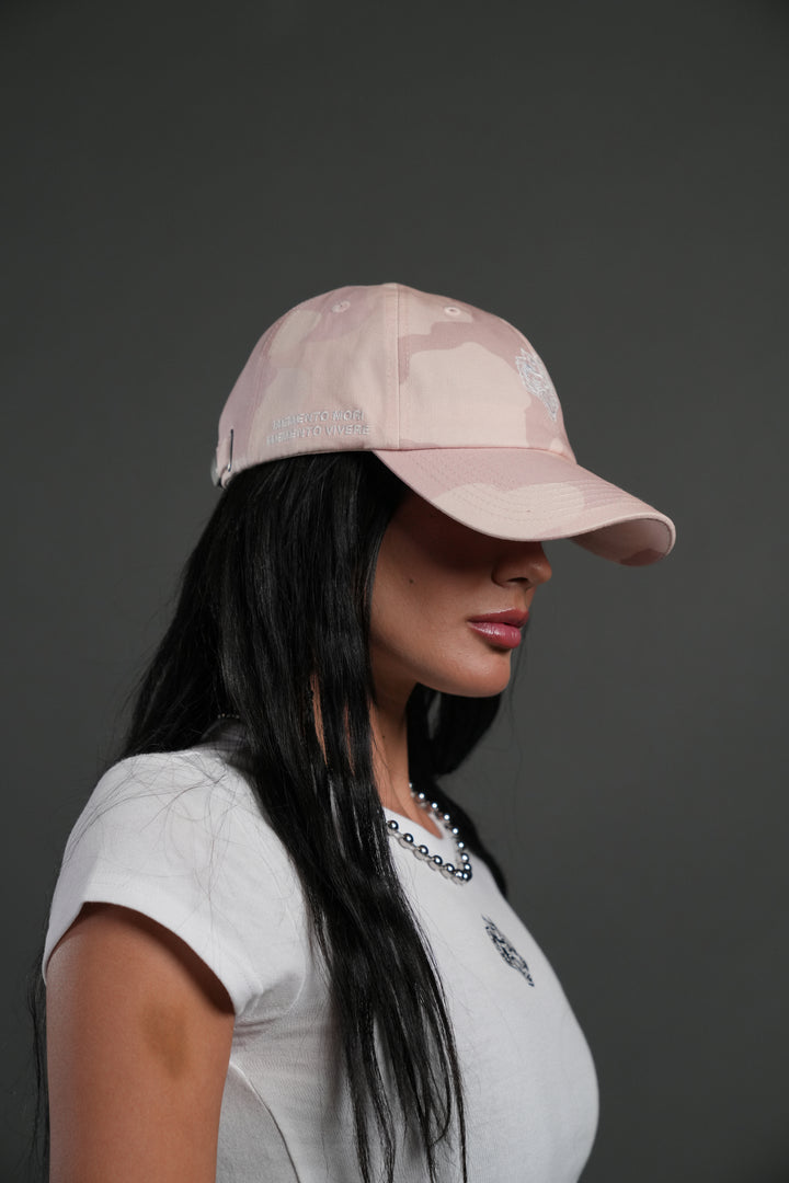 Wolf Head Forever Dad Hat V2 in Blush Vintage Woodland Camo
