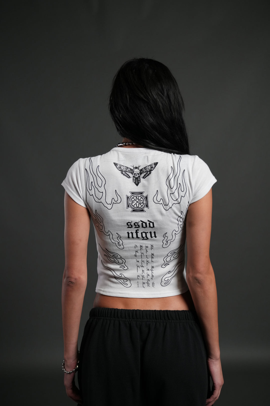 Moth Flames V2 "Baby" Tee in White