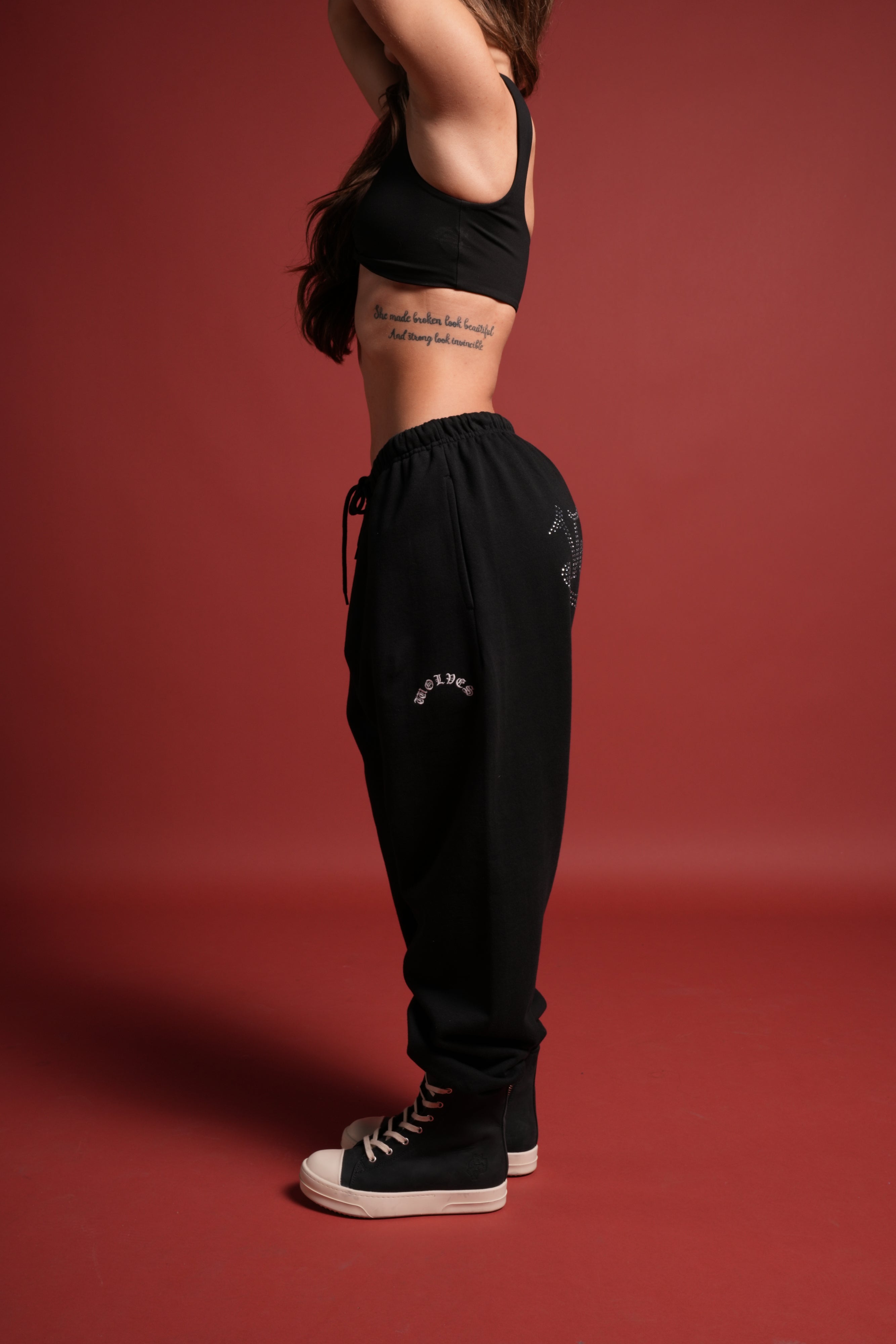 Y2Kulture Lounger Sweat Pants in Black