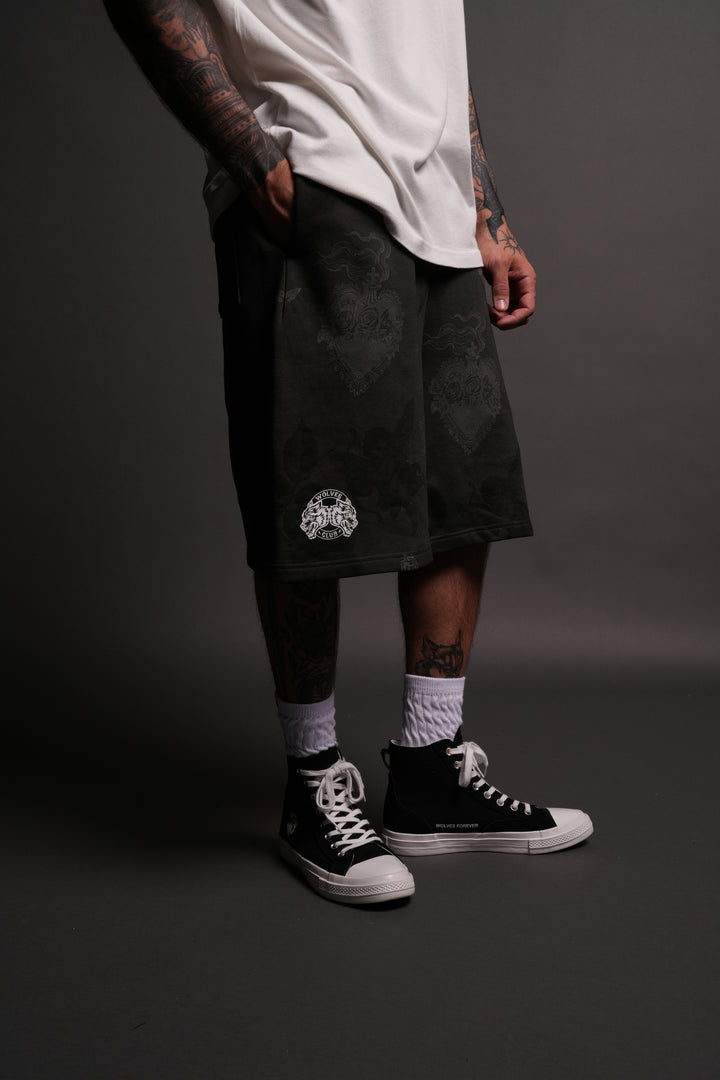Wolves Club Oversized Osiris Sweat Shorts in Lobo
