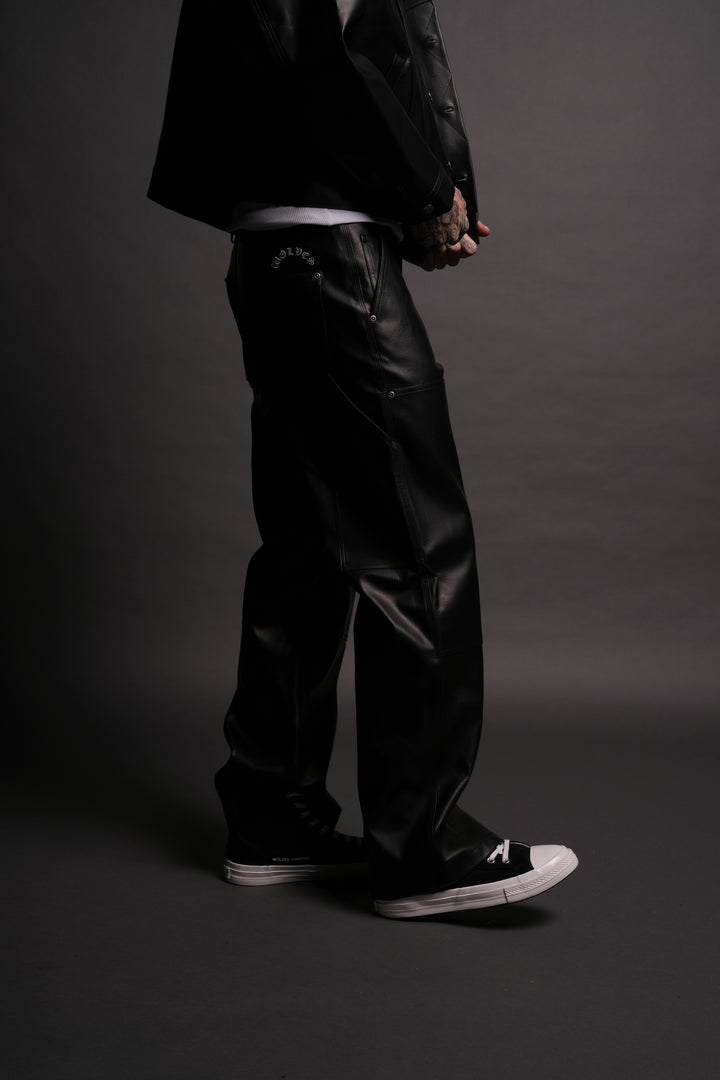 Wolf Chopper Leather Hoffa V2 Pants in Black