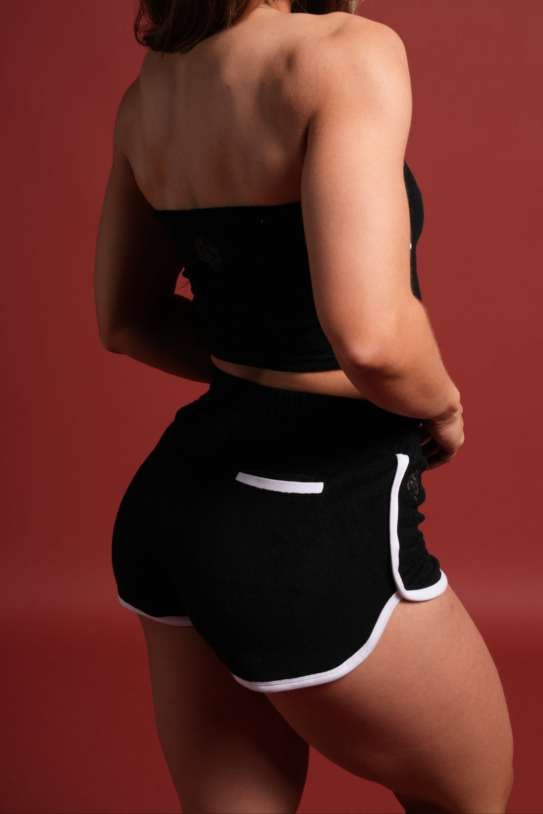Dual Wolf Tia Track Shorts in Black