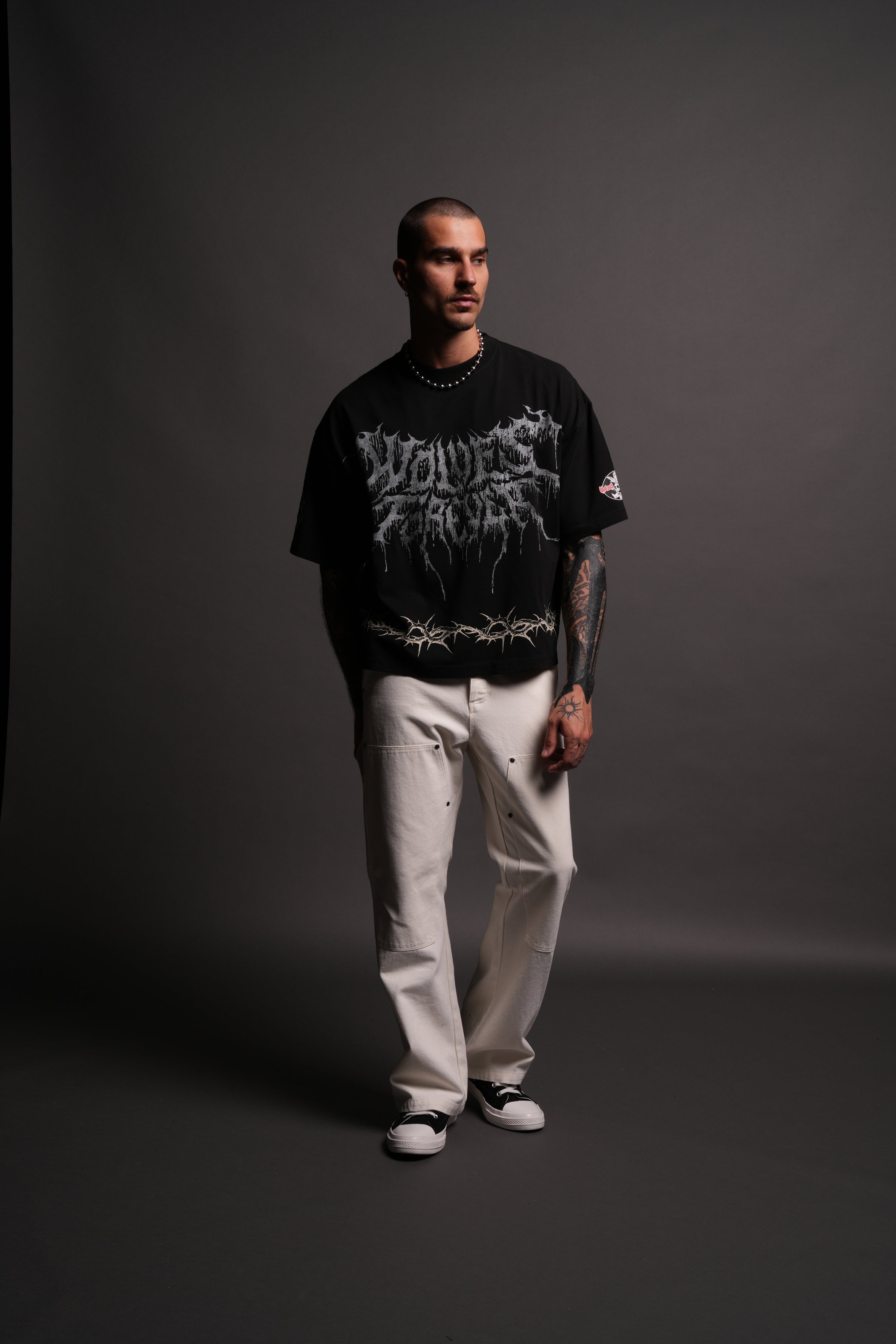 Drip Hesh Grunge "Box Cut" Tee in Black