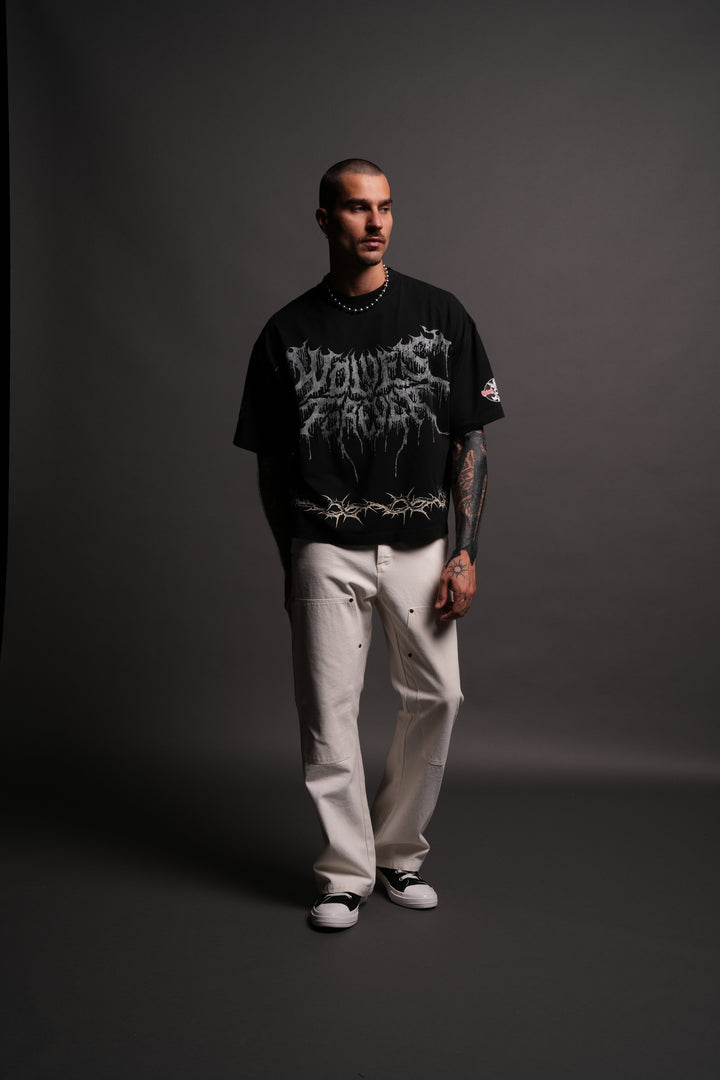 Drip Hesh Grunge "Box Cut" Tee in Black