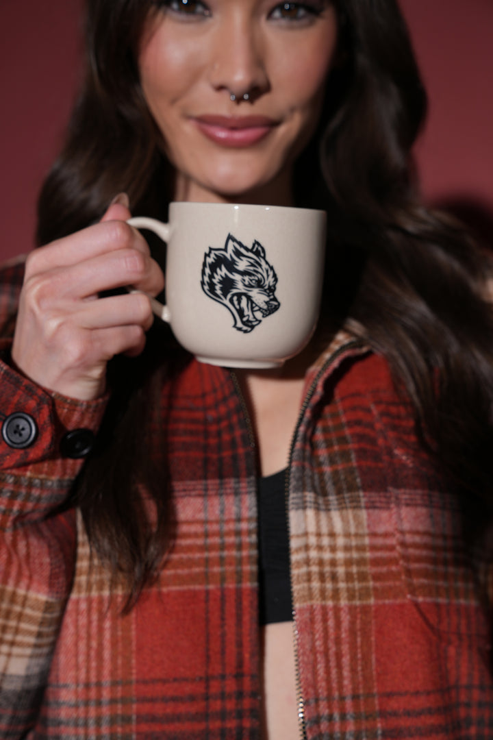Wolf Head Coffee Cup Set in Black/Black