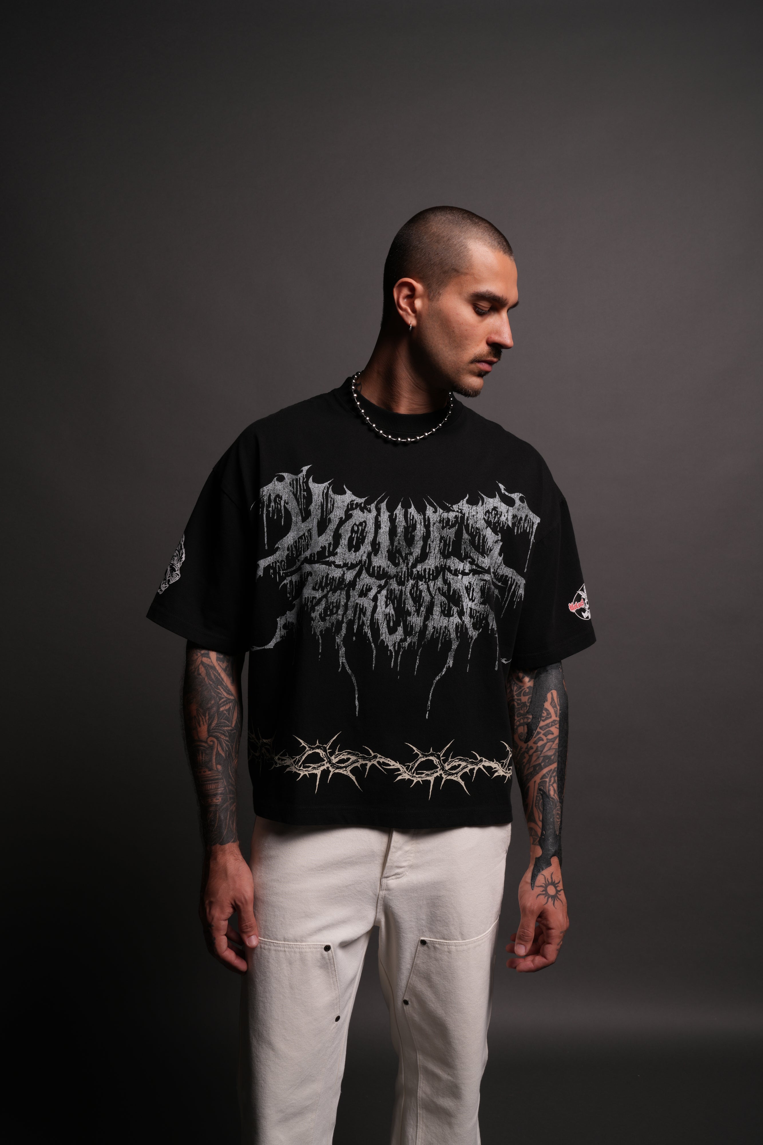 Drip Hesh Grunge "Box Cut" Tee in Black