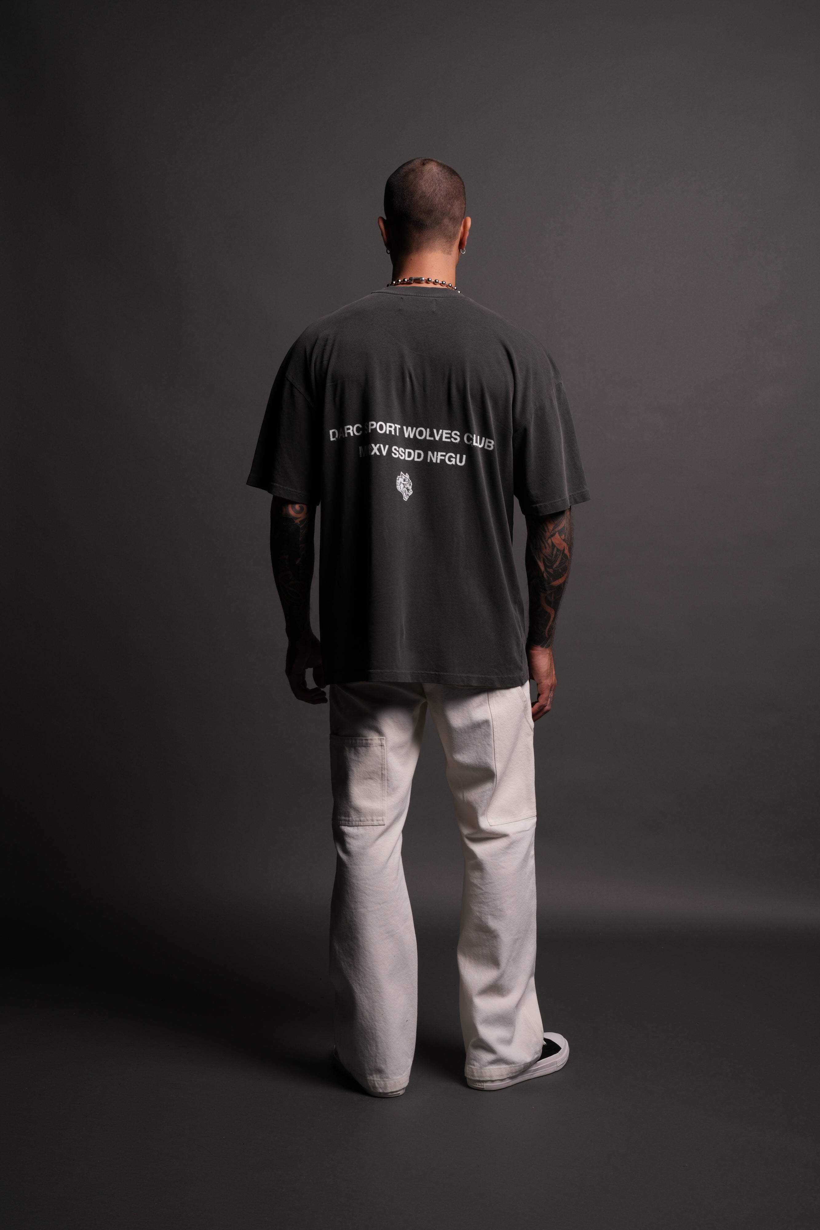Corazon Sagrado "Premium" Oversized Tee in Wolf Gray