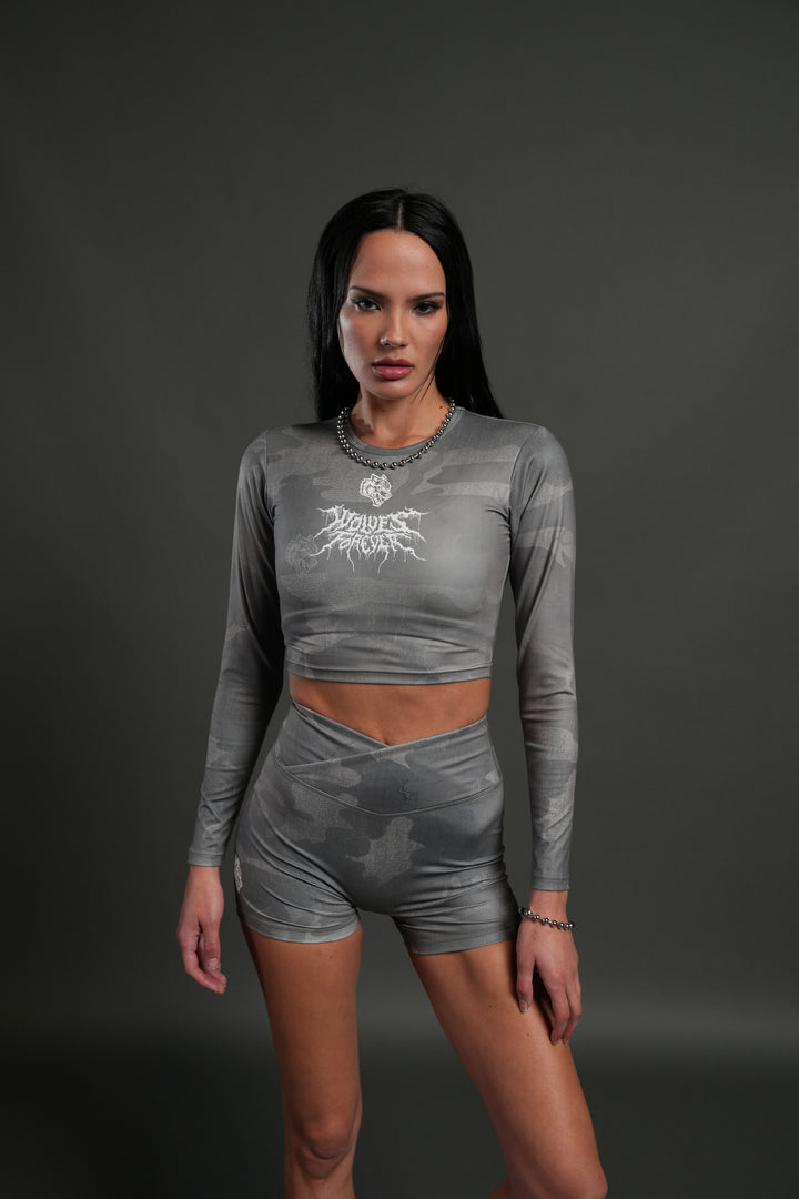 Drip Hesh L/S "Energy" Top in Lush Vintage Woodland Camo