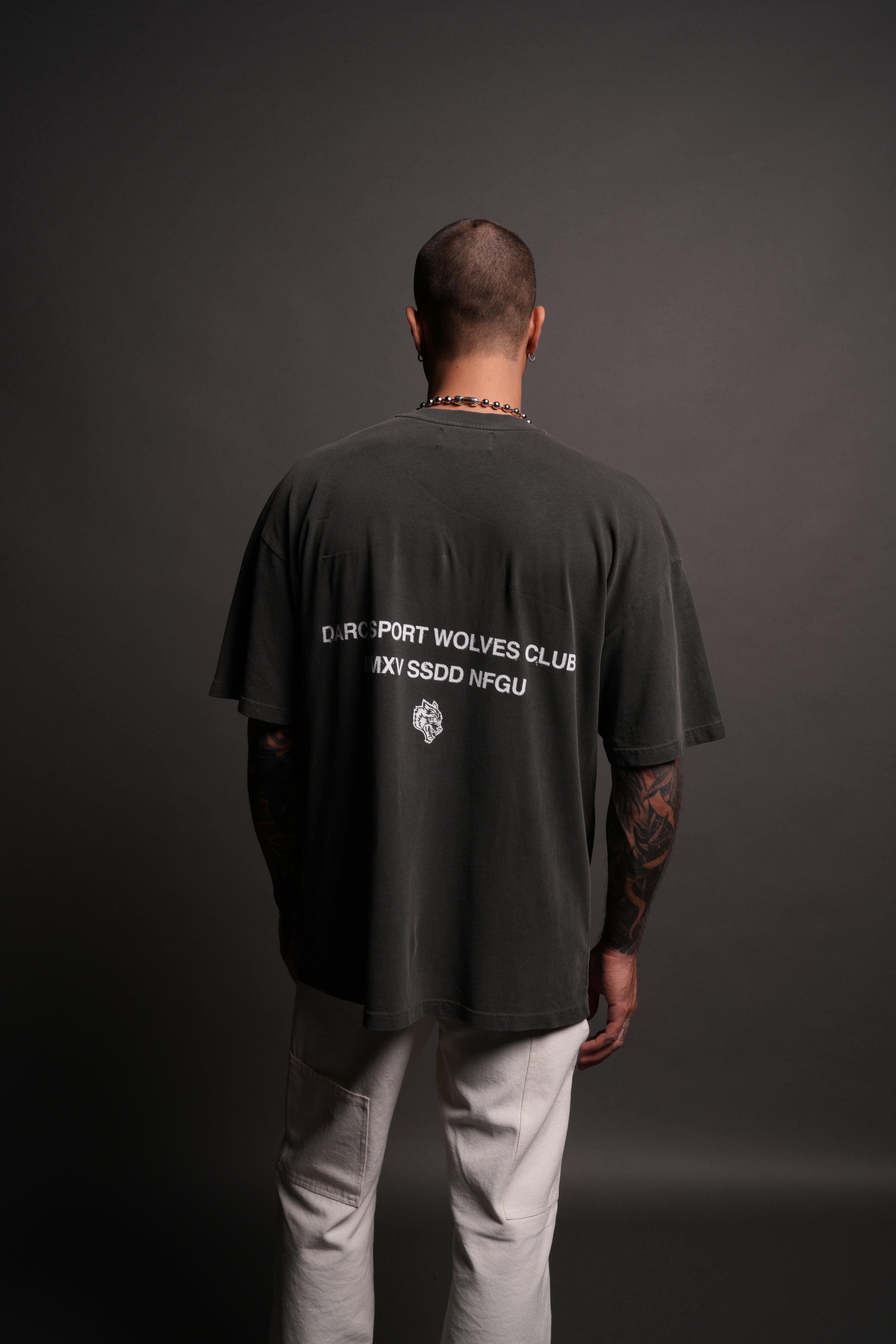 Corazon Sagrado "Premium" Oversized Tee in Wolf Gray