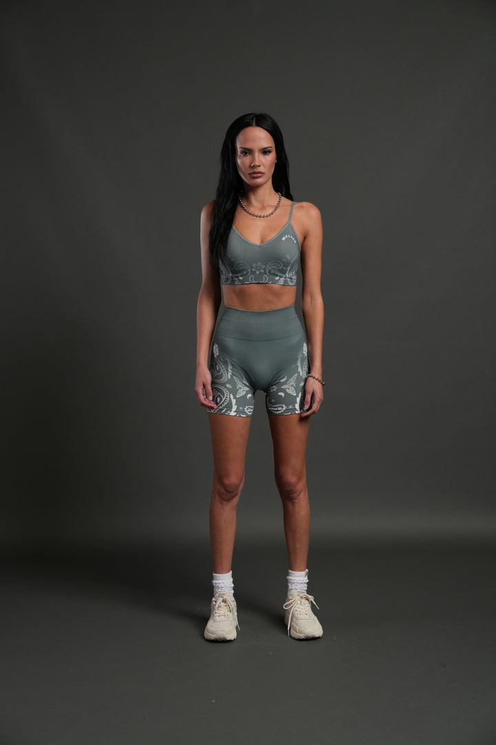 Faded Paisley "Maya" Soft Seamless Bra in Greek Stone