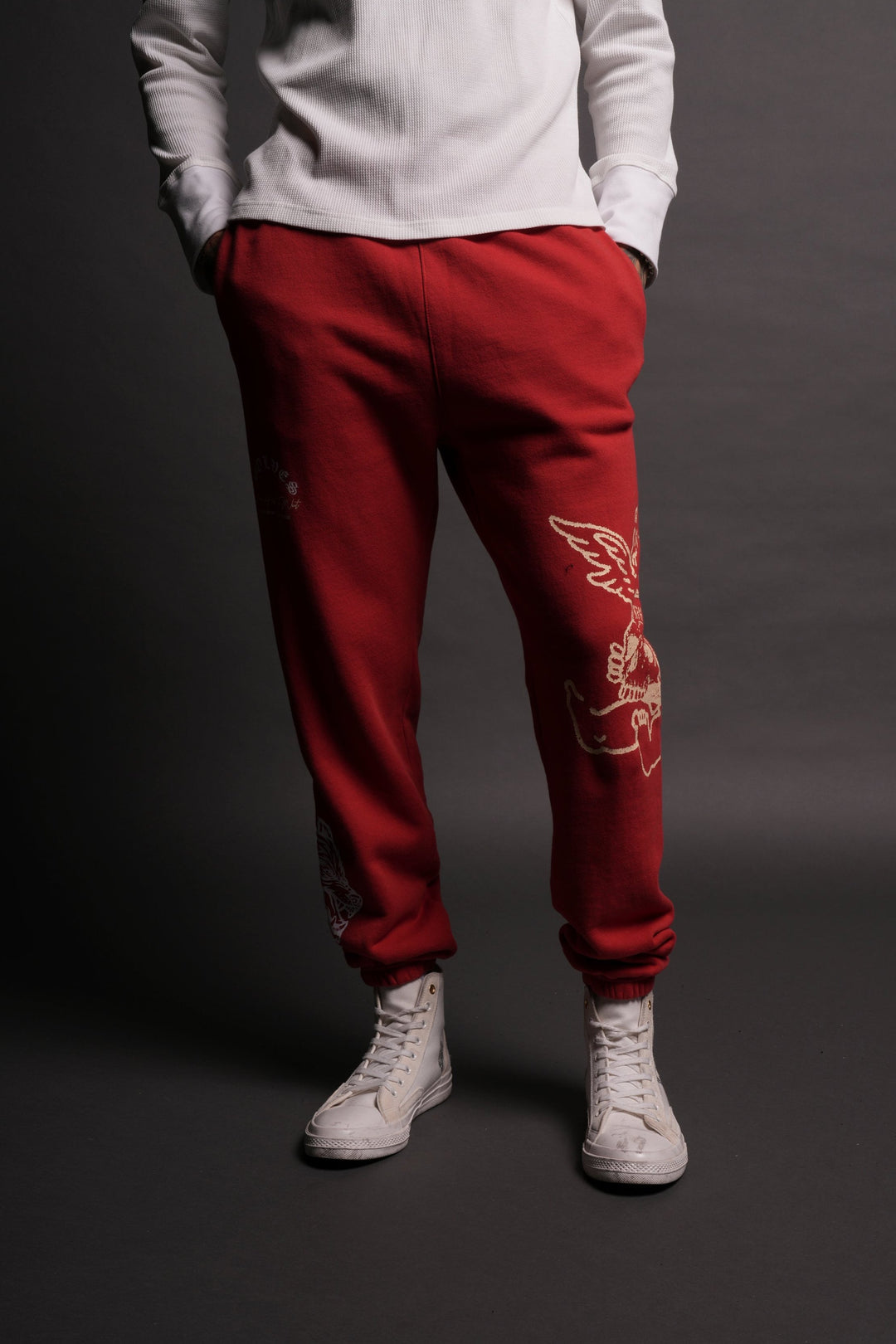 Cherub and the Skull Unisex Post Lounge Sweats in Roman Red