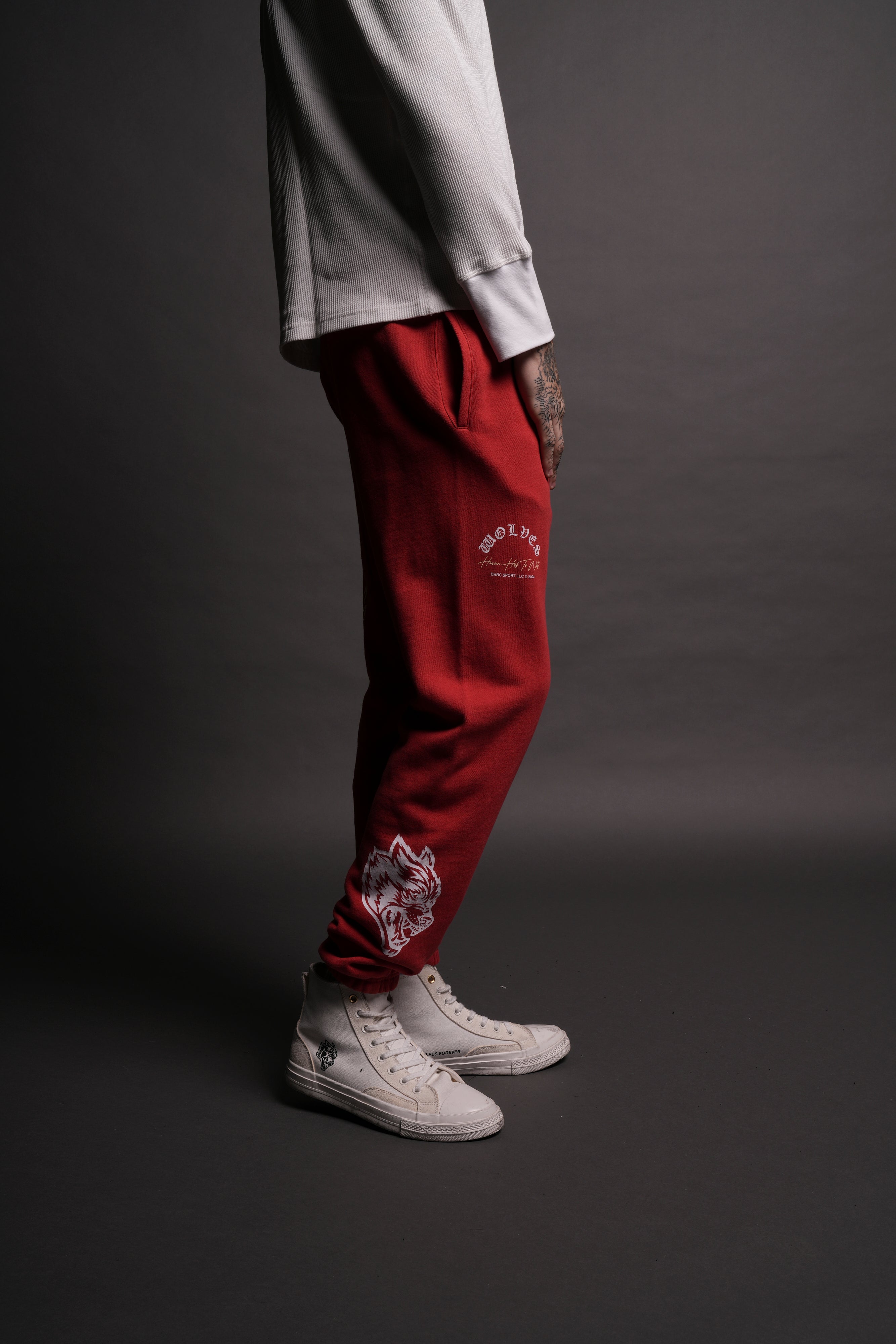 Cherub and the Skull Unisex Post Lounge Sweats in Roman Red