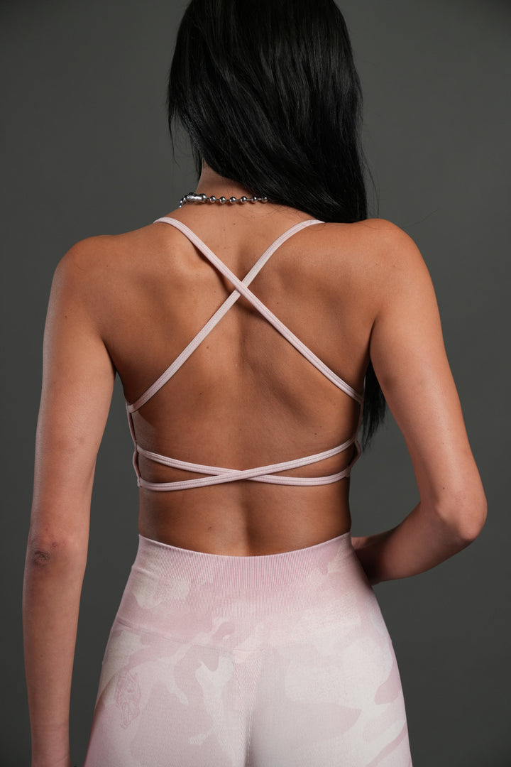 Wolf Head "Layla" Soft Seamless Bra in Blush Vintage Woodland Camo