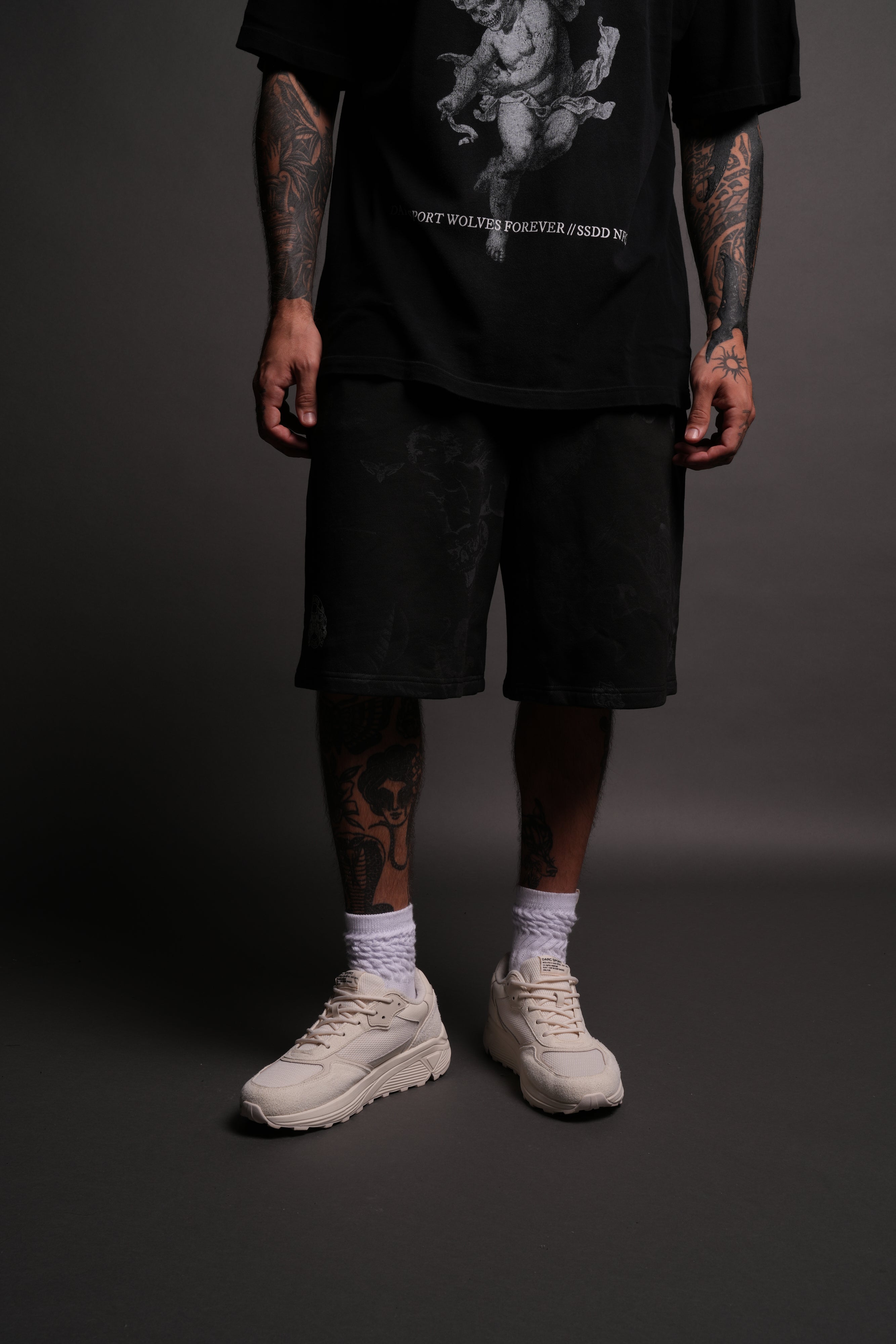 Wolves Club Oversized Osiris Sweat Shorts in Luna
