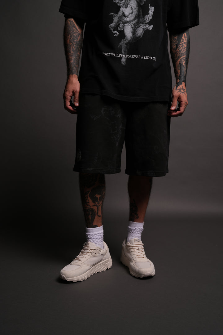 Wolves Club Oversized Osiris Sweat Shorts in Luna