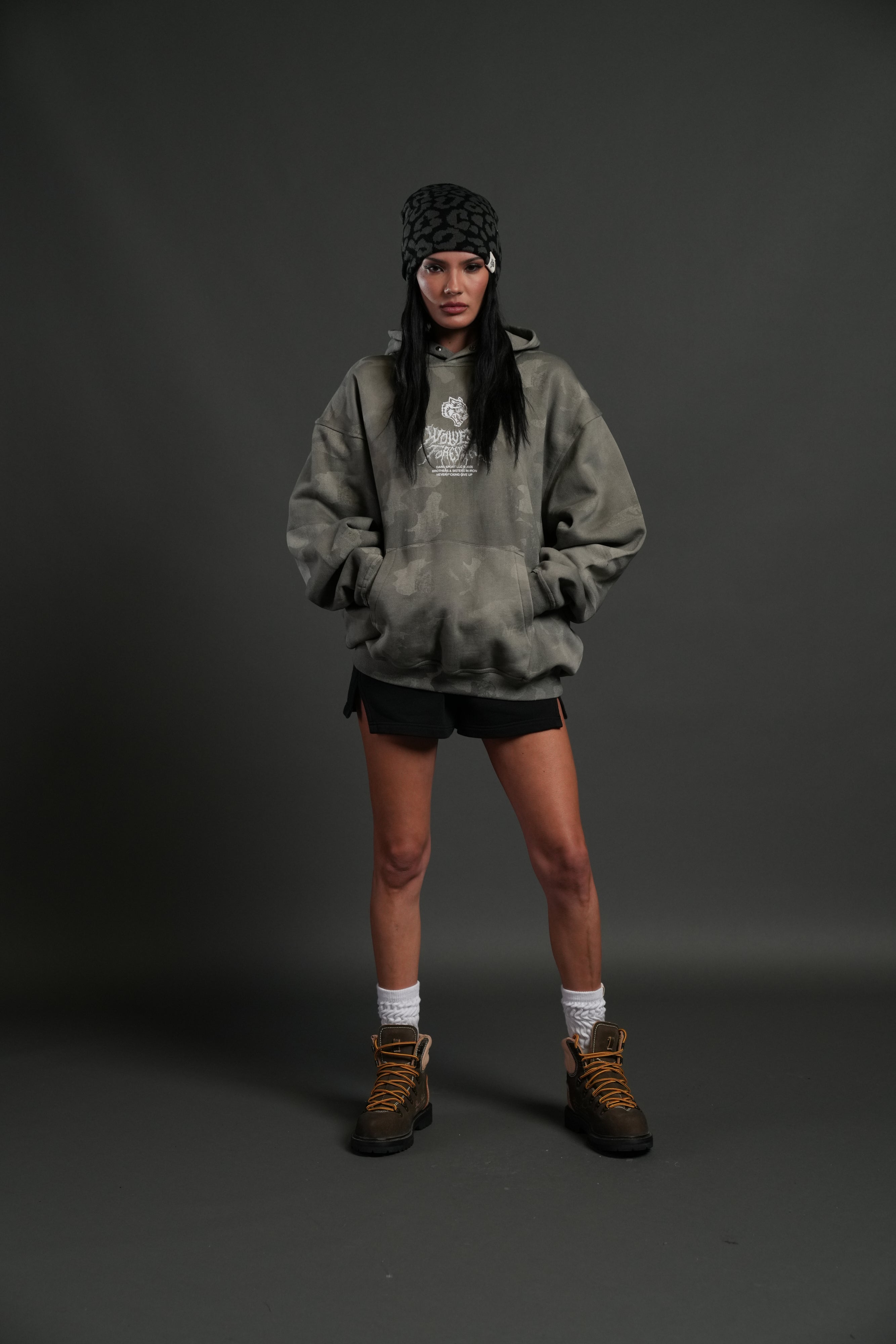 Drip Hesh WLVS FRVR Unisex "Pierce" Hoodie in Lush Vintage Woodland Camo