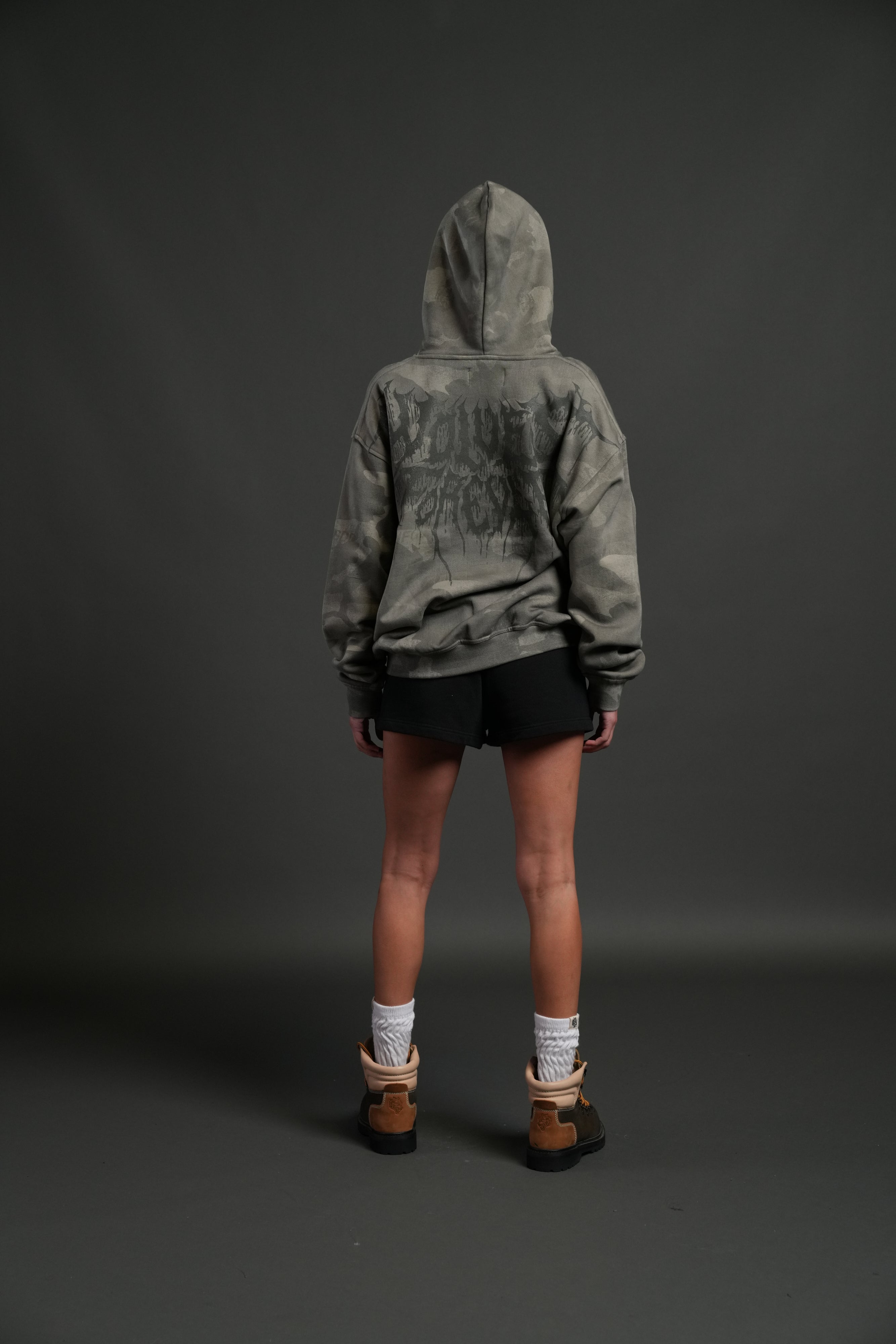 Drip Hesh WLVS FRVR Unisex "Pierce" Hoodie in Lush Vintage Woodland Camo