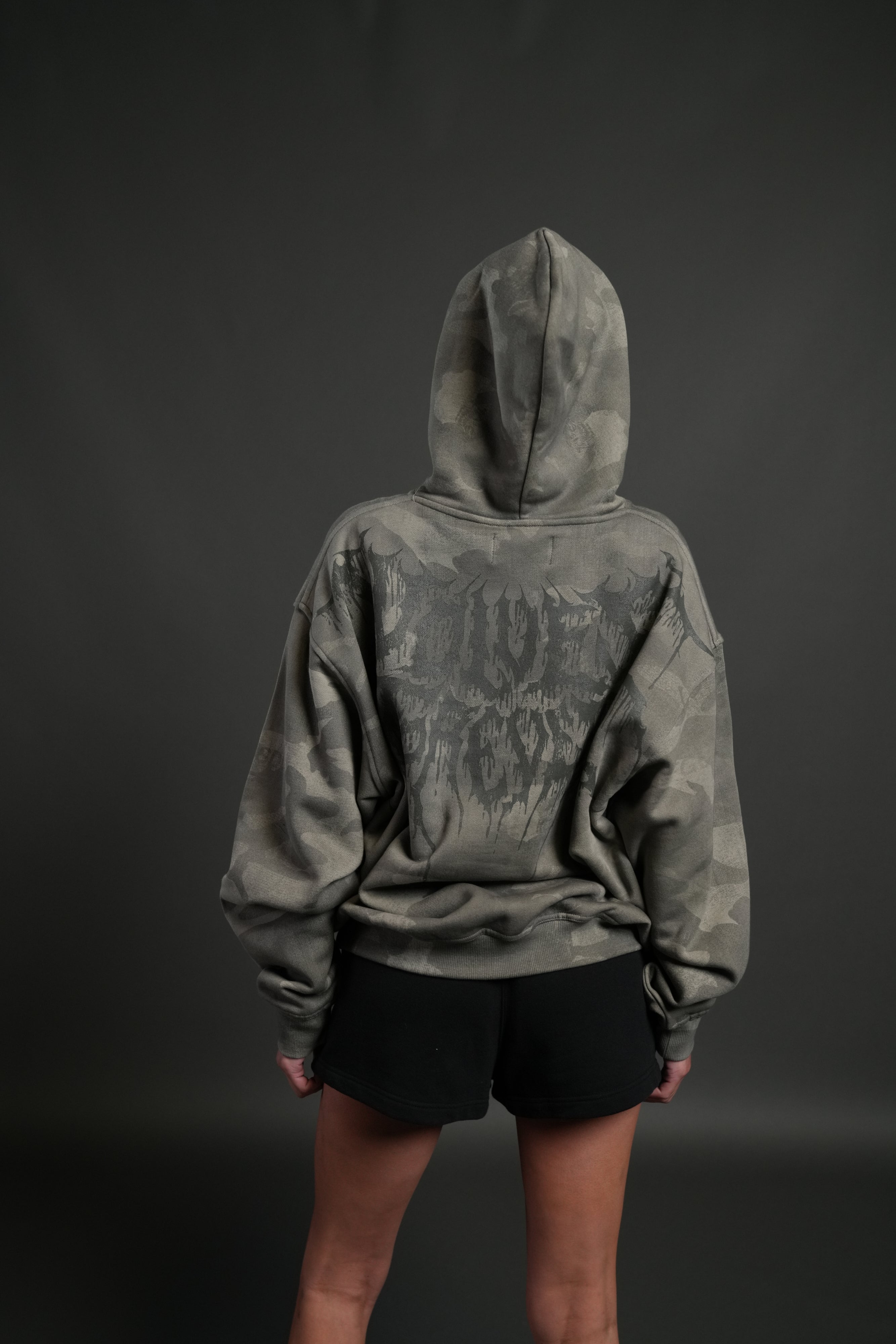 Drip Hesh WLVS FRVR Unisex "Pierce" Hoodie in Lush Vintage Woodland Camo