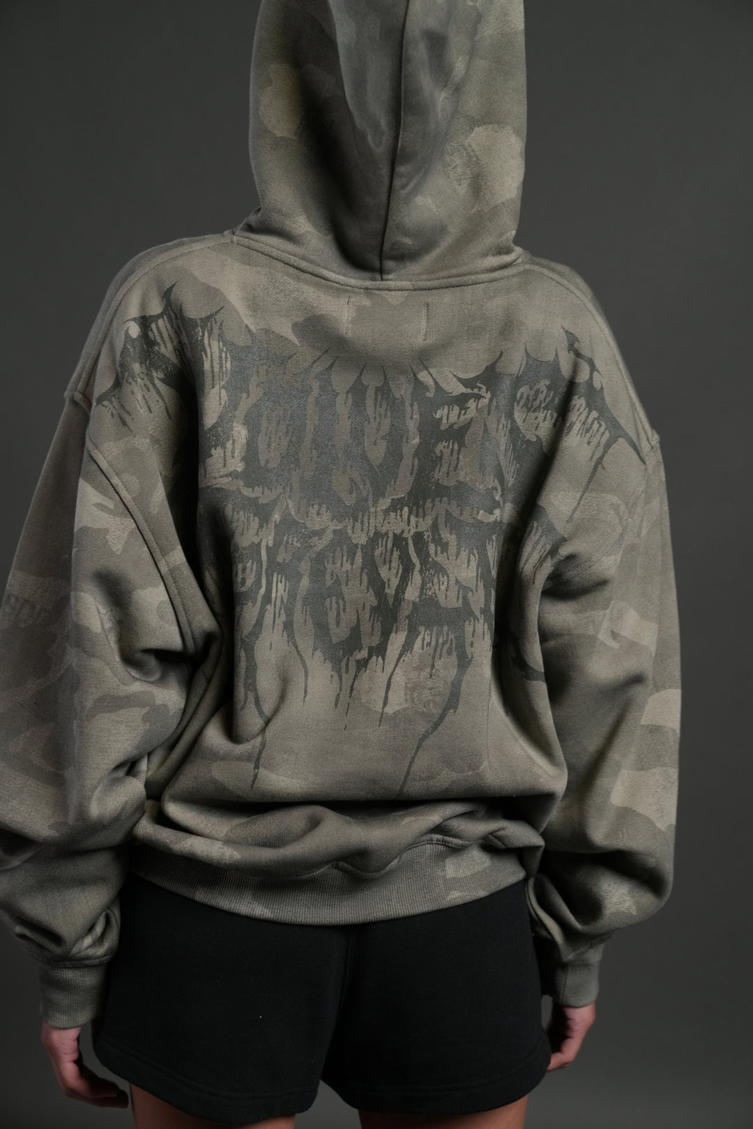 Drip Hesh WLVS FRVR Unisex "Pierce" Hoodie in Lush Vintage Woodland Camo
