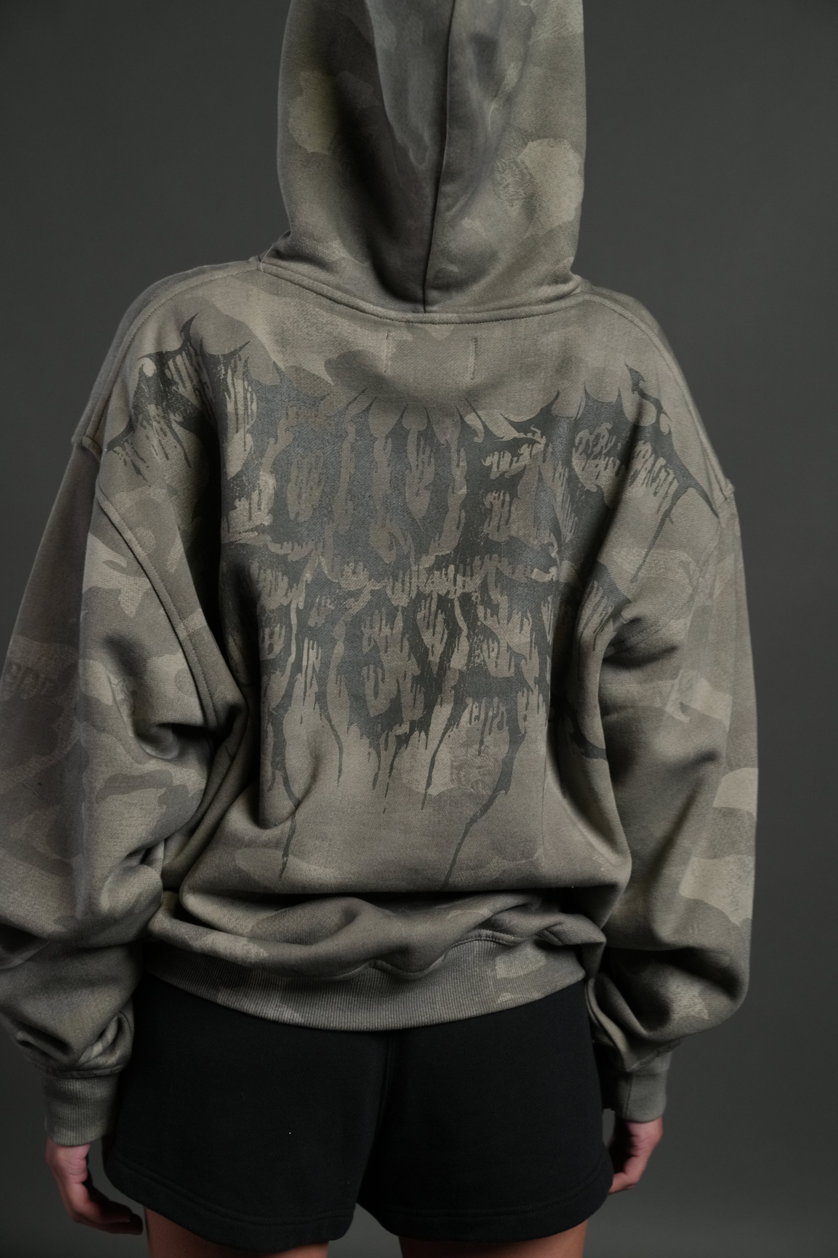 Drip Hesh WLVS FRVR Unisex "Pierce" Hoodie in Lush Vintage Woodland Camo