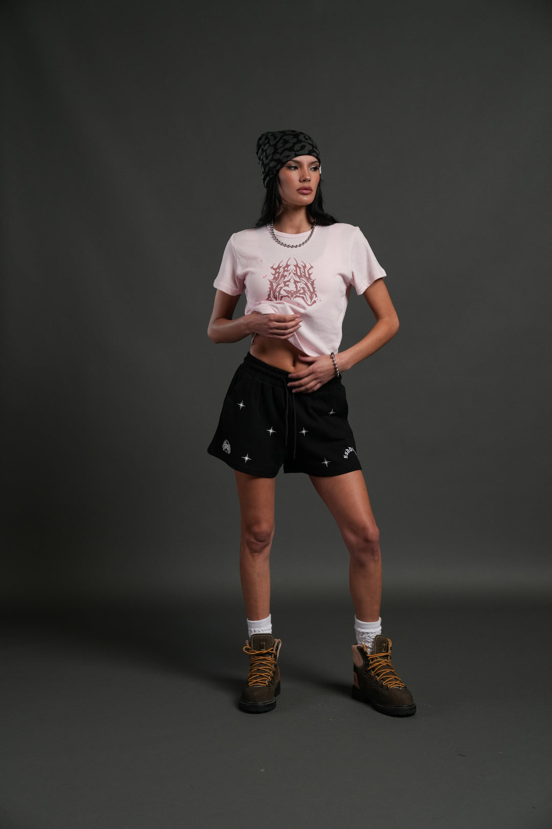 SSDDNFGU Metal "Timeless" Tee in Blush Pink