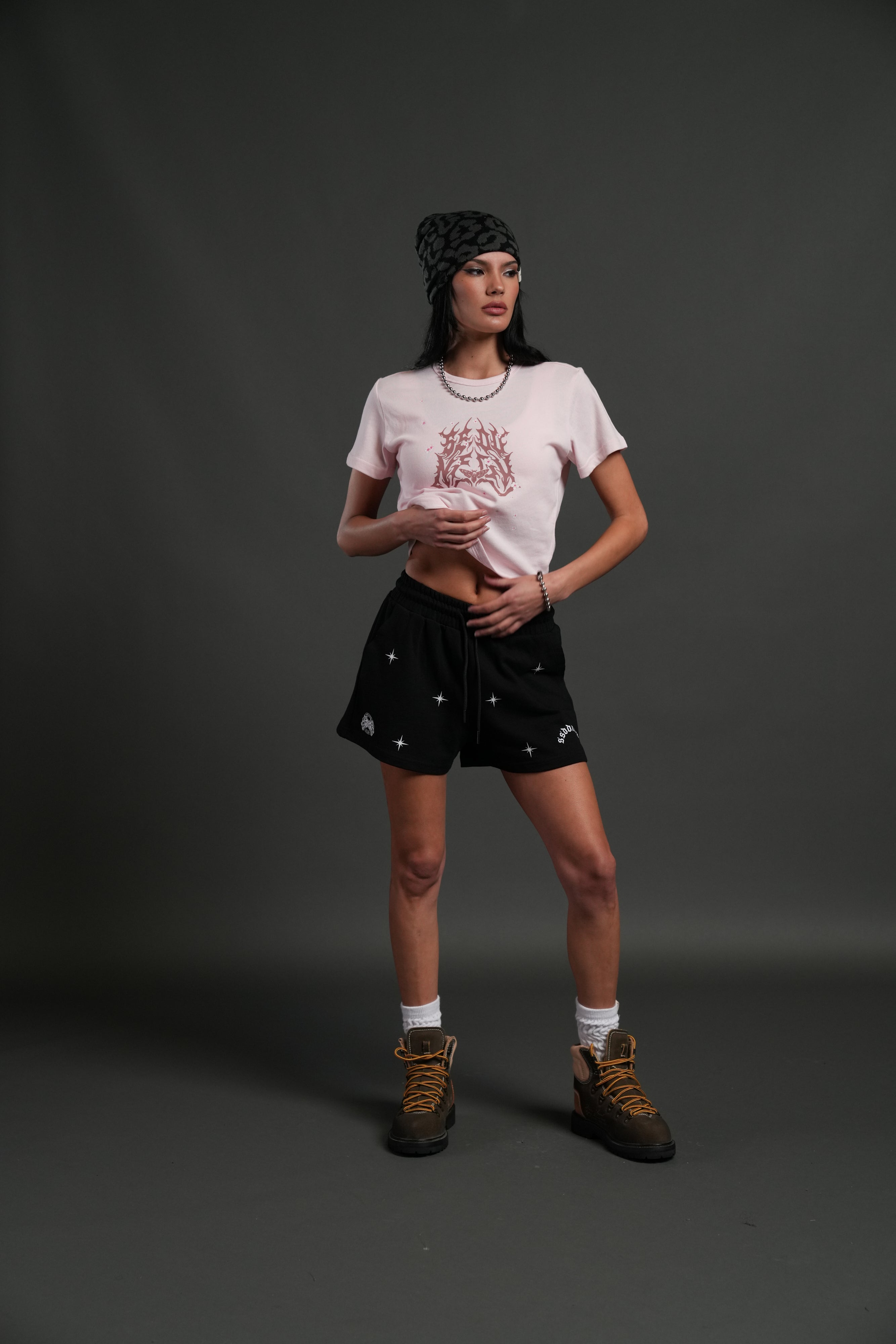 SSDDNFGU Metal "Timeless" Tee in Blush Pink