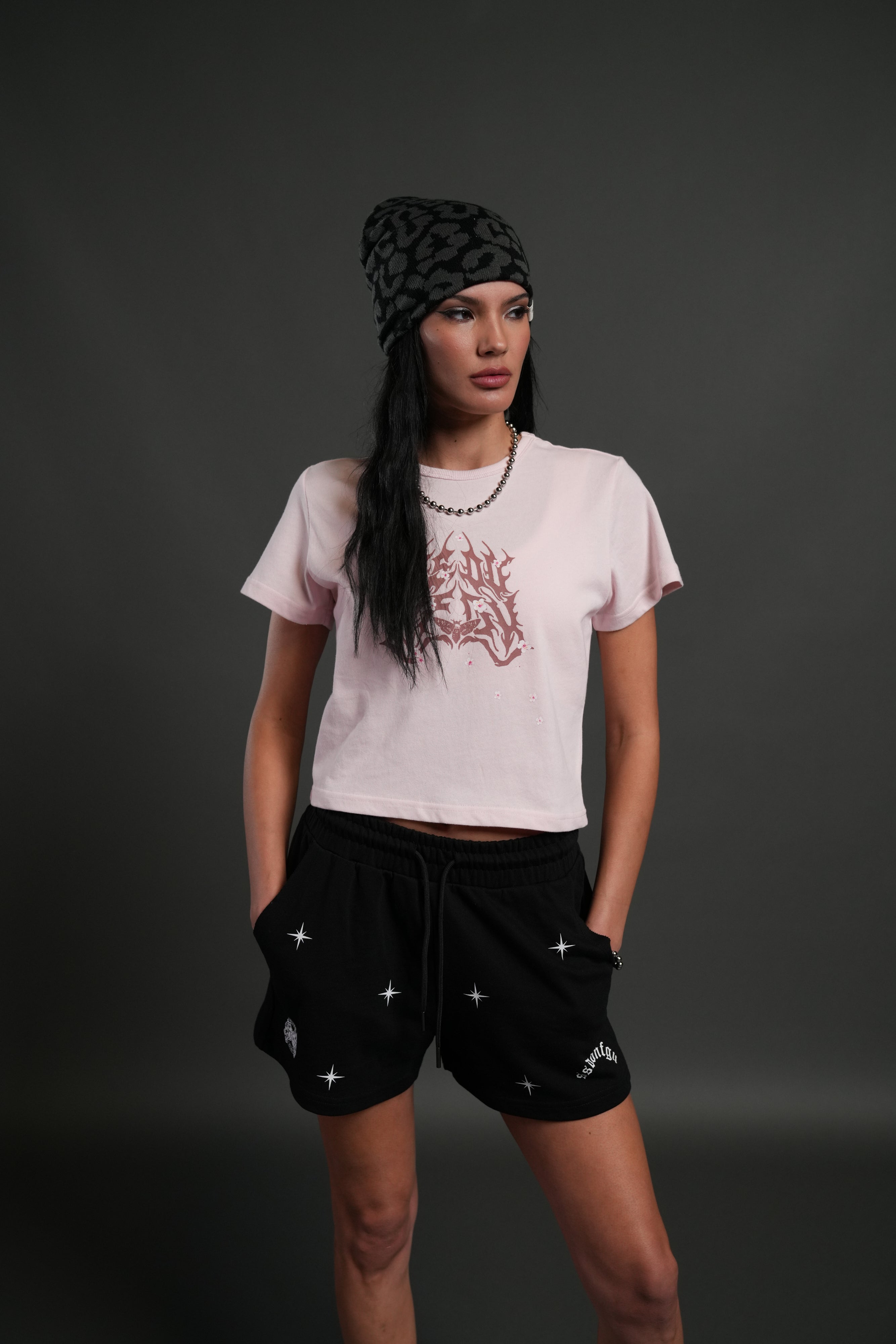 SSDDNFGU Metal "Timeless" Tee in Blush Pink