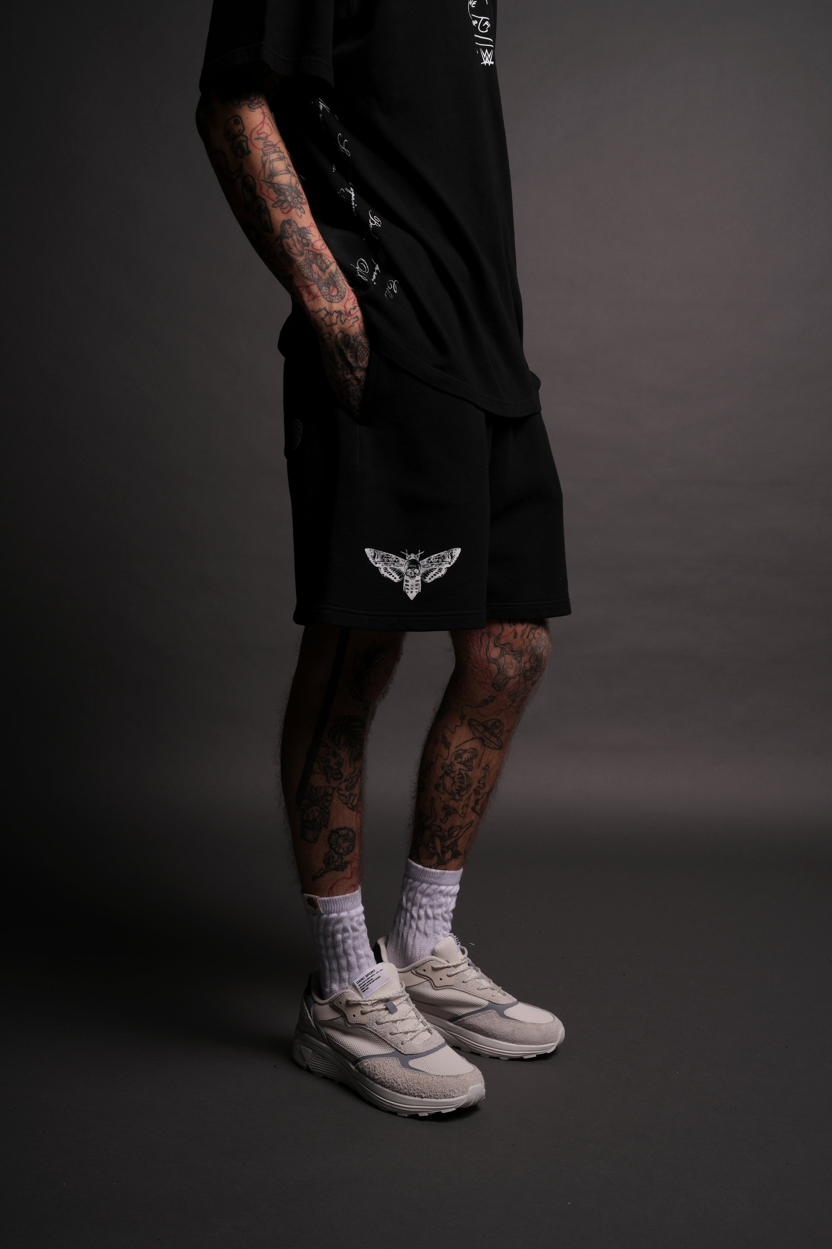 Moth Forever Oversized Post Lounge Sweat Shorts in Black