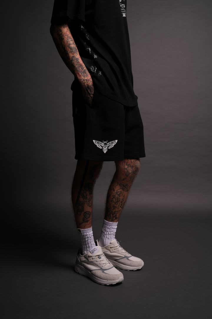 Moth Forever Oversized Post Lounge Sweat Shorts in Black