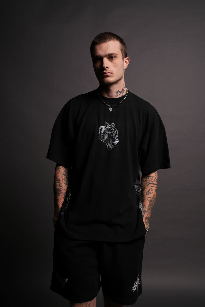 Hell's Gate "Side By Side" Series Oversized Tee in Black