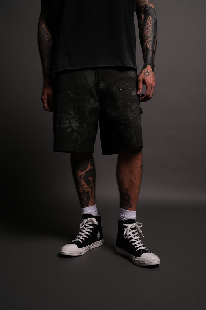 Wolf Chopper Oversized Clark Utility Shorts in Luna
