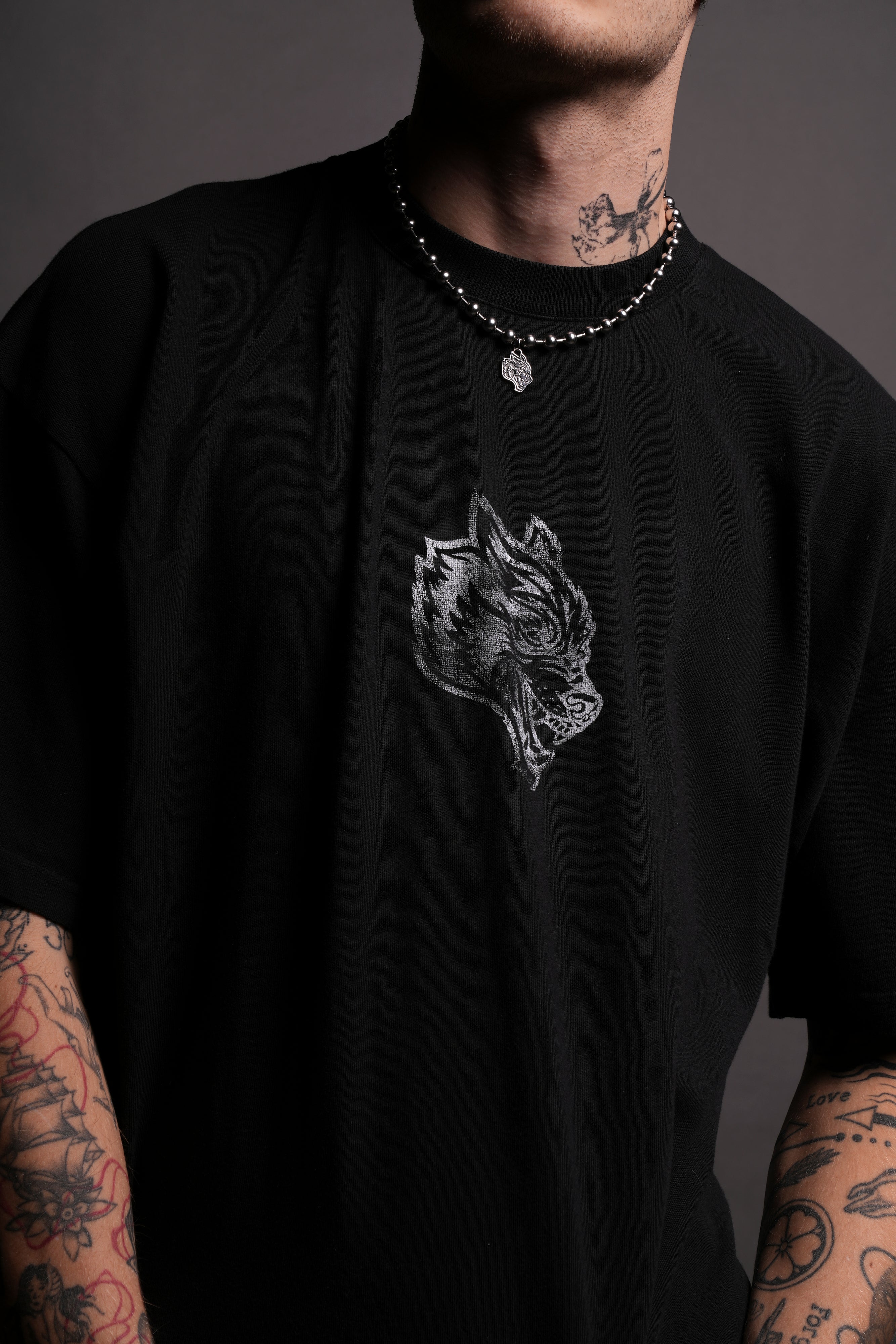 Hell's Gate "Side By Side" Series Oversized Tee in Black