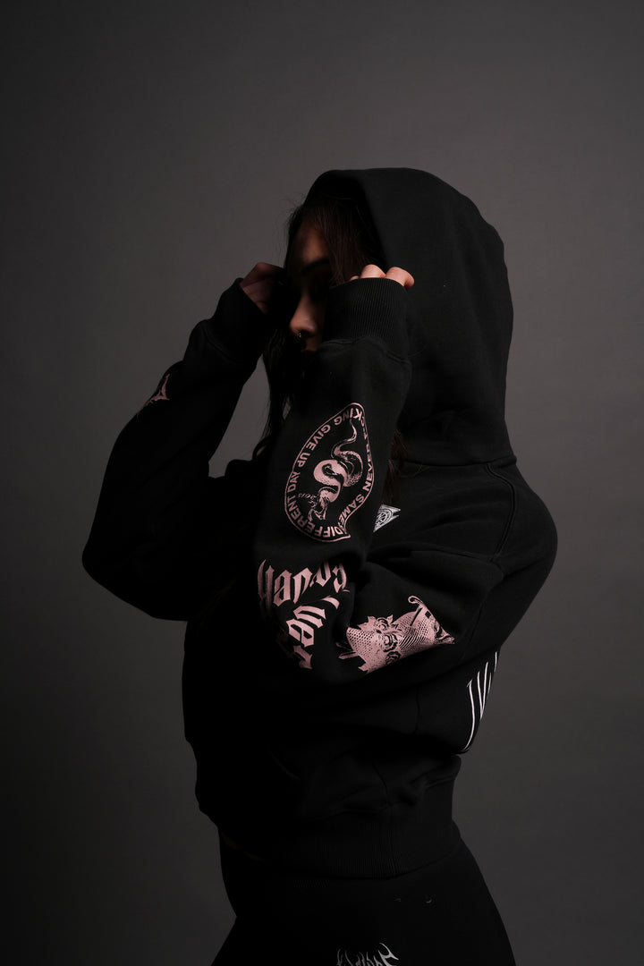 On Our Sleeve "Owen" (Cropped) Hoodie in Black