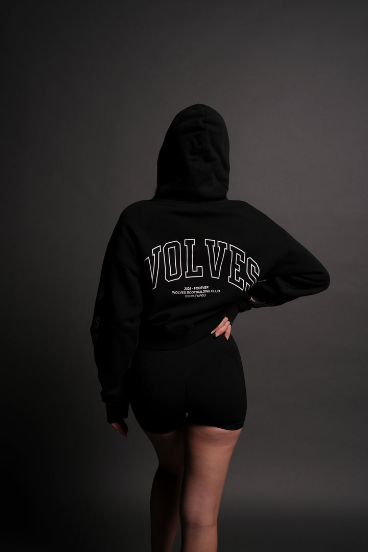 On Our Sleeve "Owen" (Cropped) Hoodie in Black