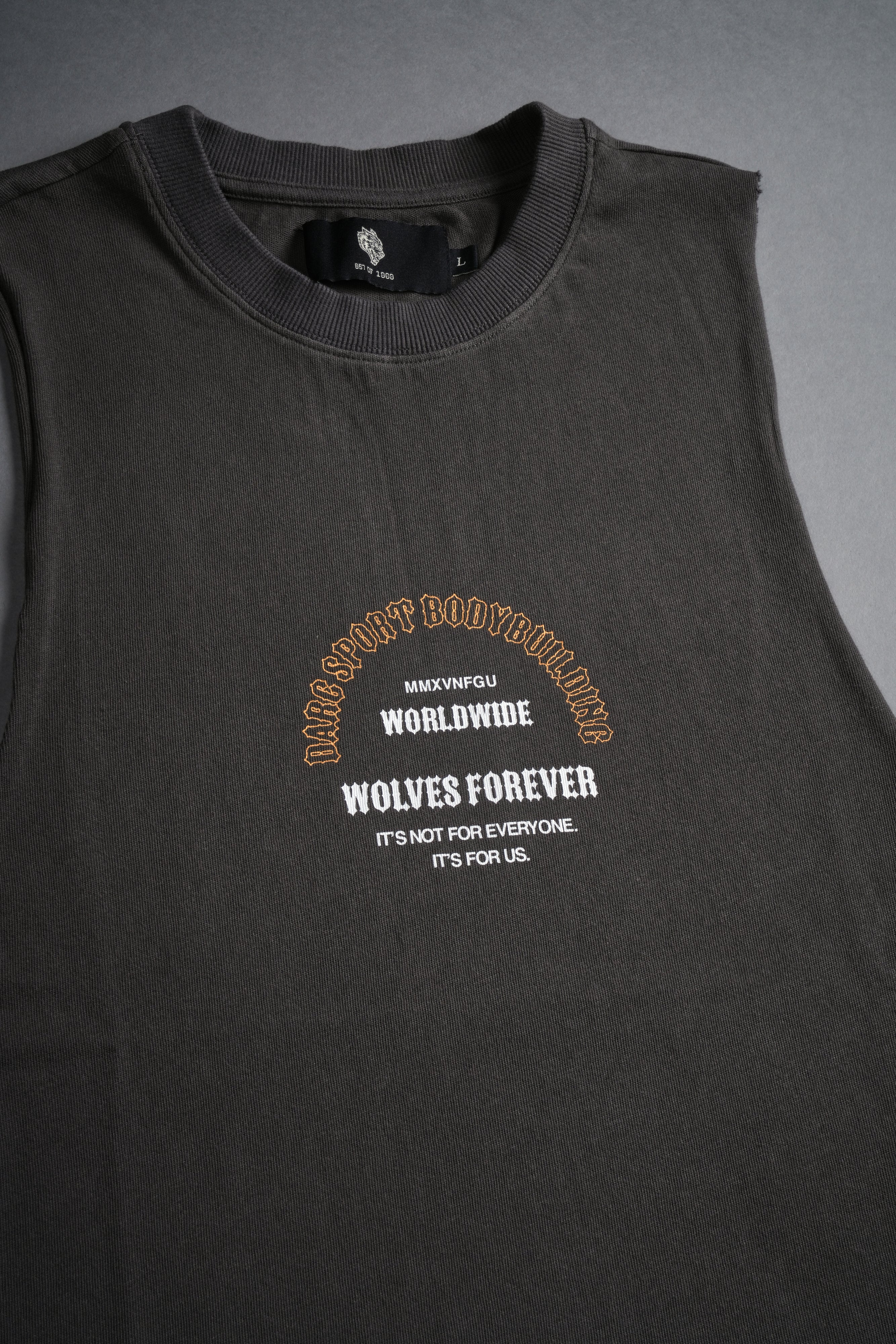 Iron Wolves "Tommy" Muscle Tee in Wolf Gray