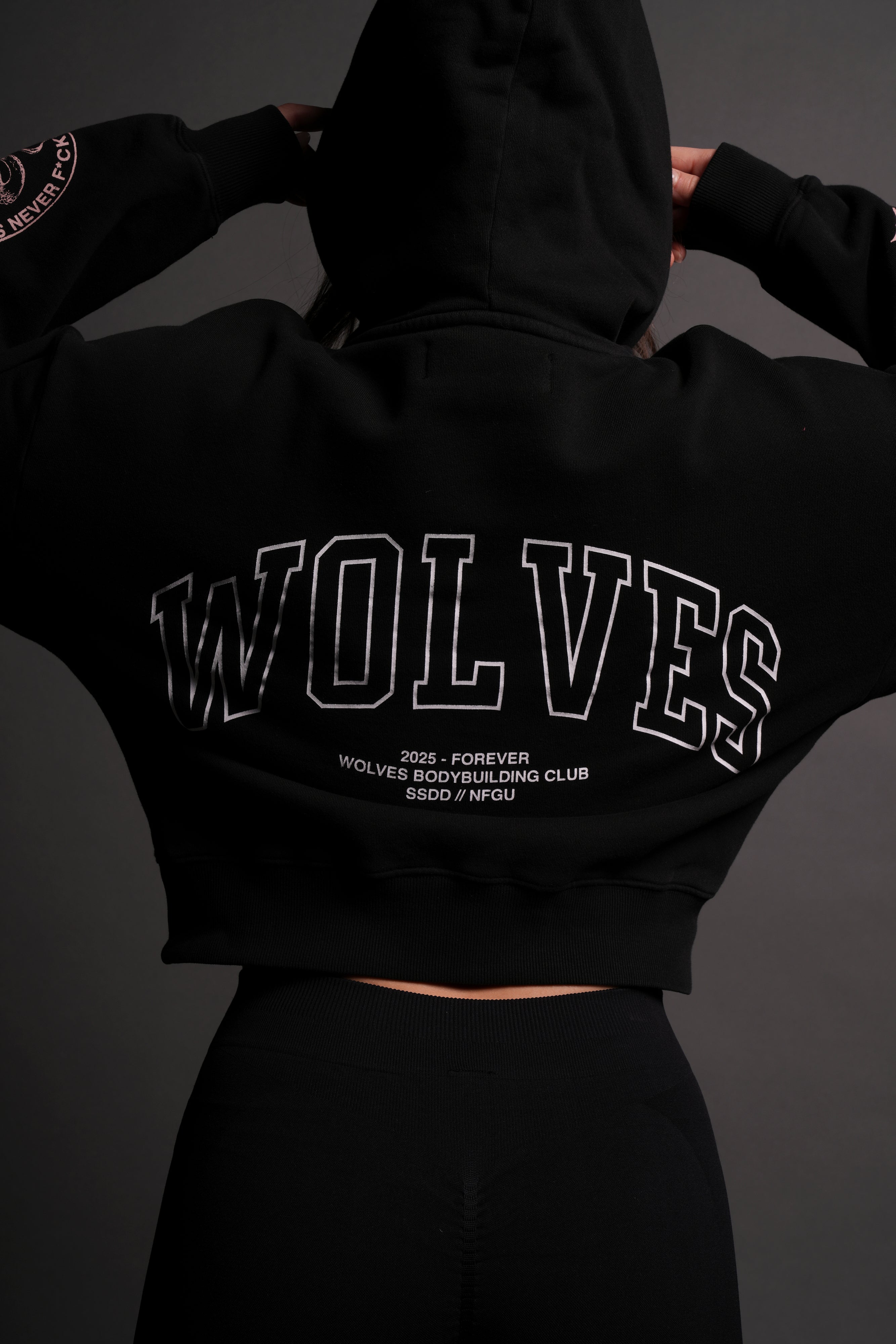 On Our Sleeve "Owen" (Cropped) Hoodie in Black