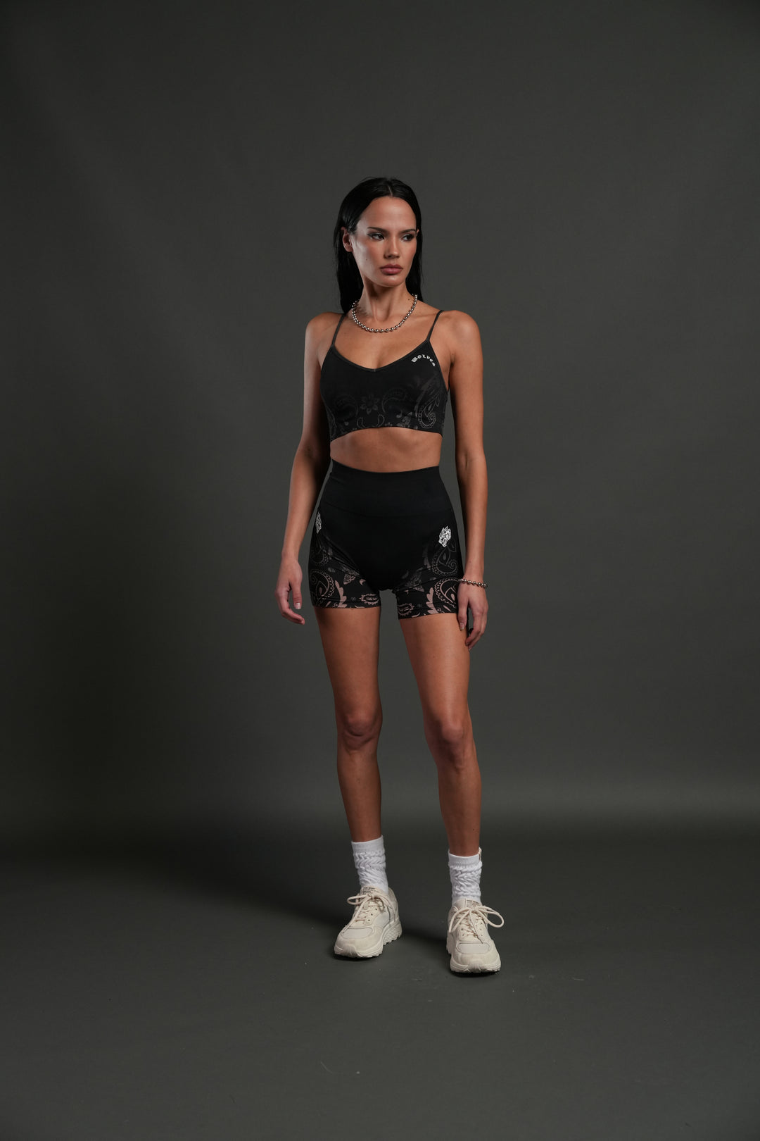 Faded Paisley "Maya" Soft Seamless Bra in Black