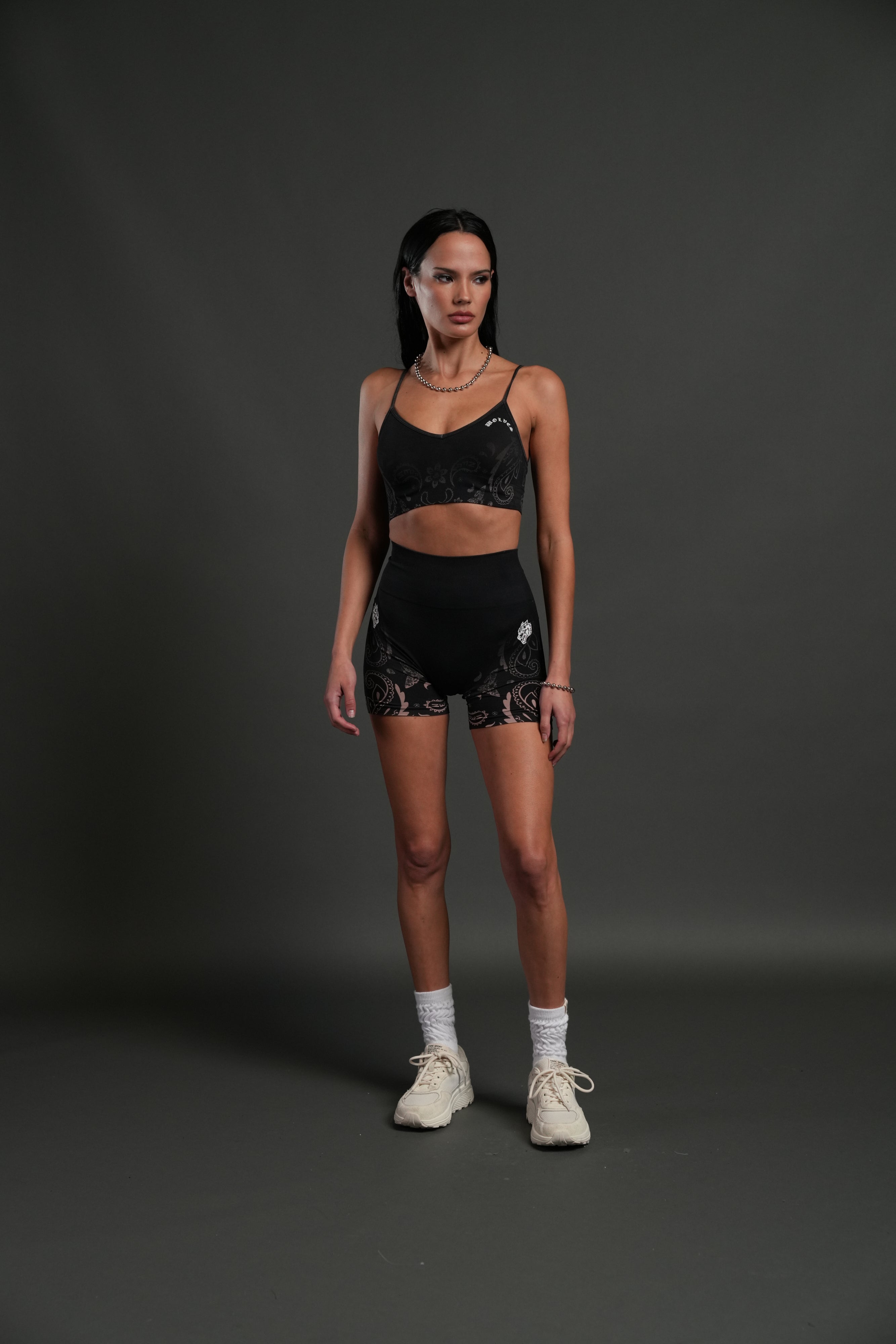 Faded Paisley "Maya" Soft Seamless Bra in Black