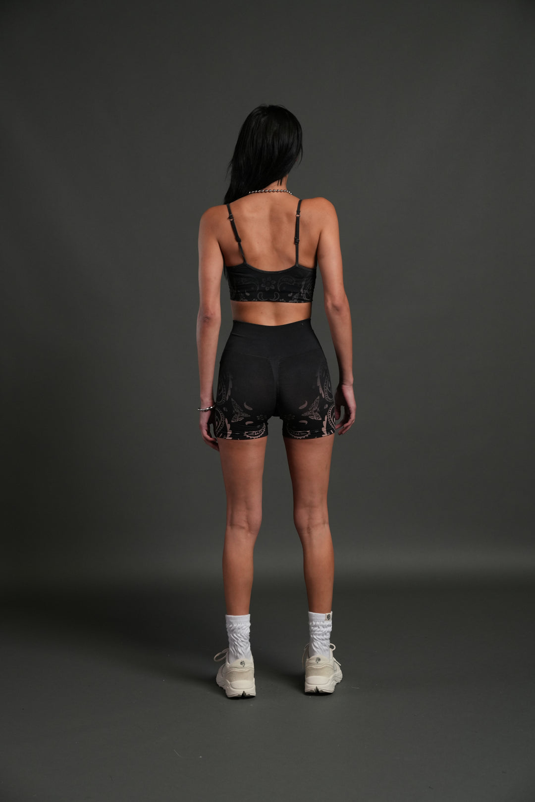 Faded Paisley "Maya" Soft Seamless Bra in Black