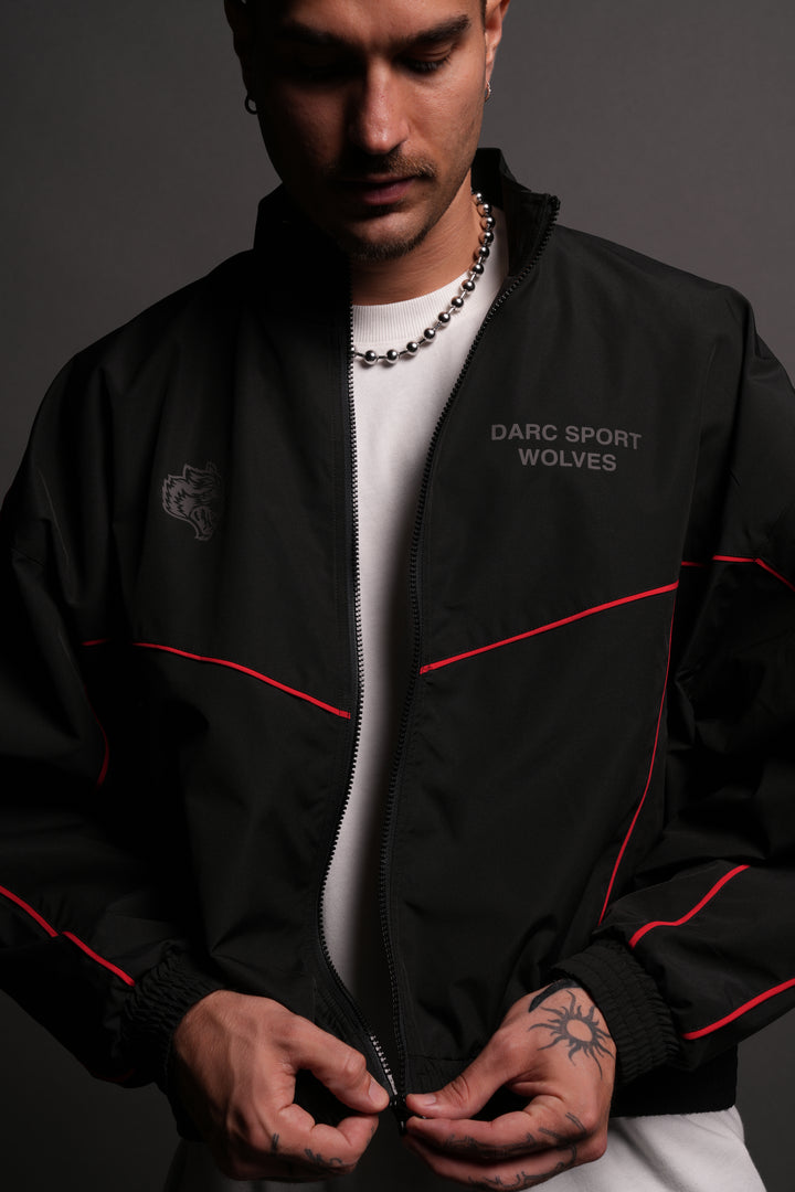Darc Sport Wolves Quinn Track Jacket in Black/Red
