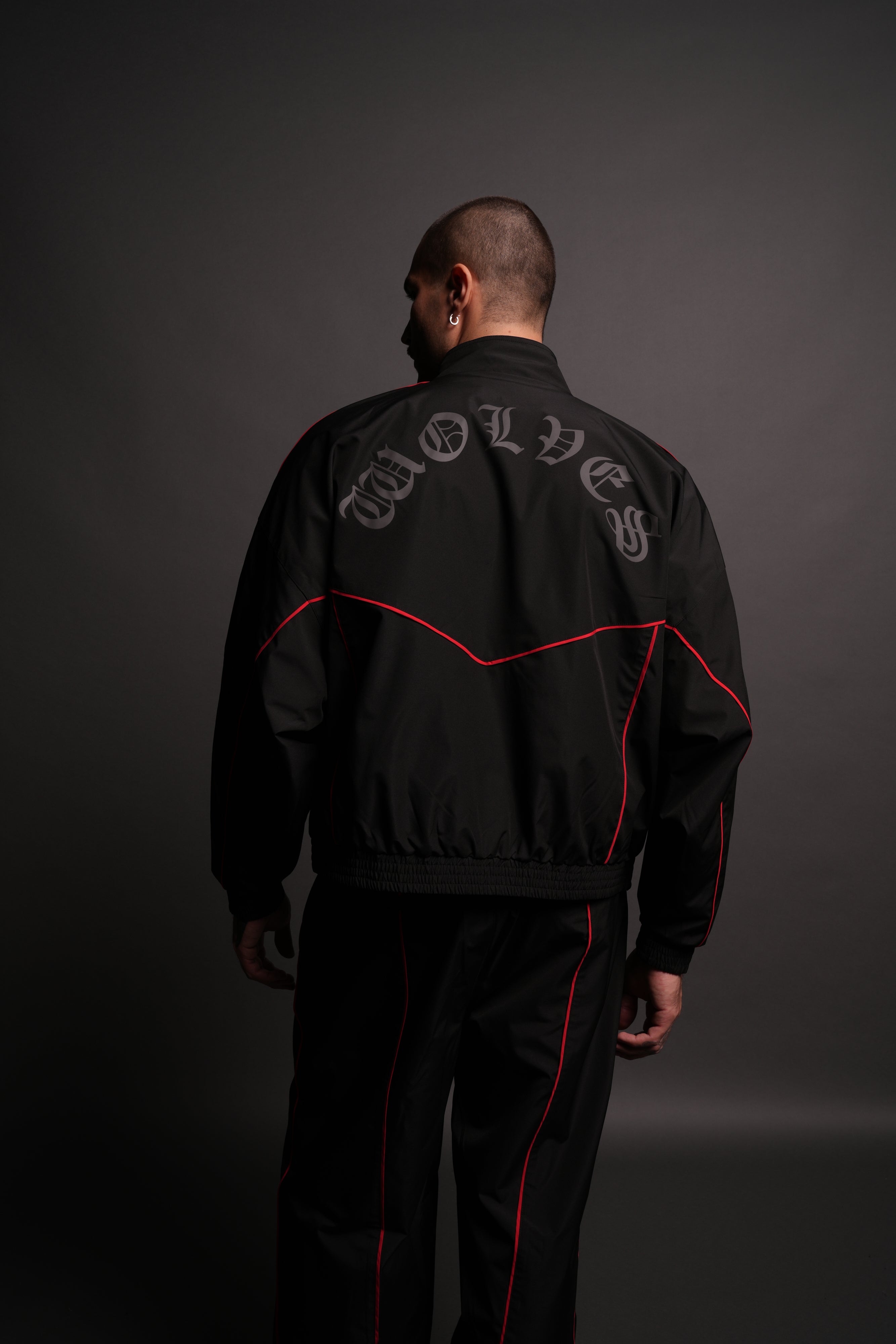 Darc Sport Wolves Quinn Track Jacket in Black/Red