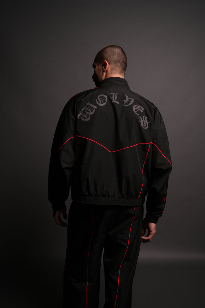 Darc Sport Wolves Quinn Track Jacket in Black/Red