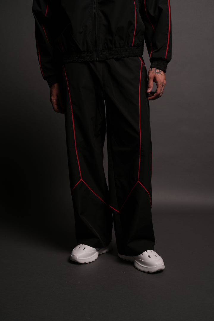Dual Wolf Men's Quinn Track Pants in Black/Red